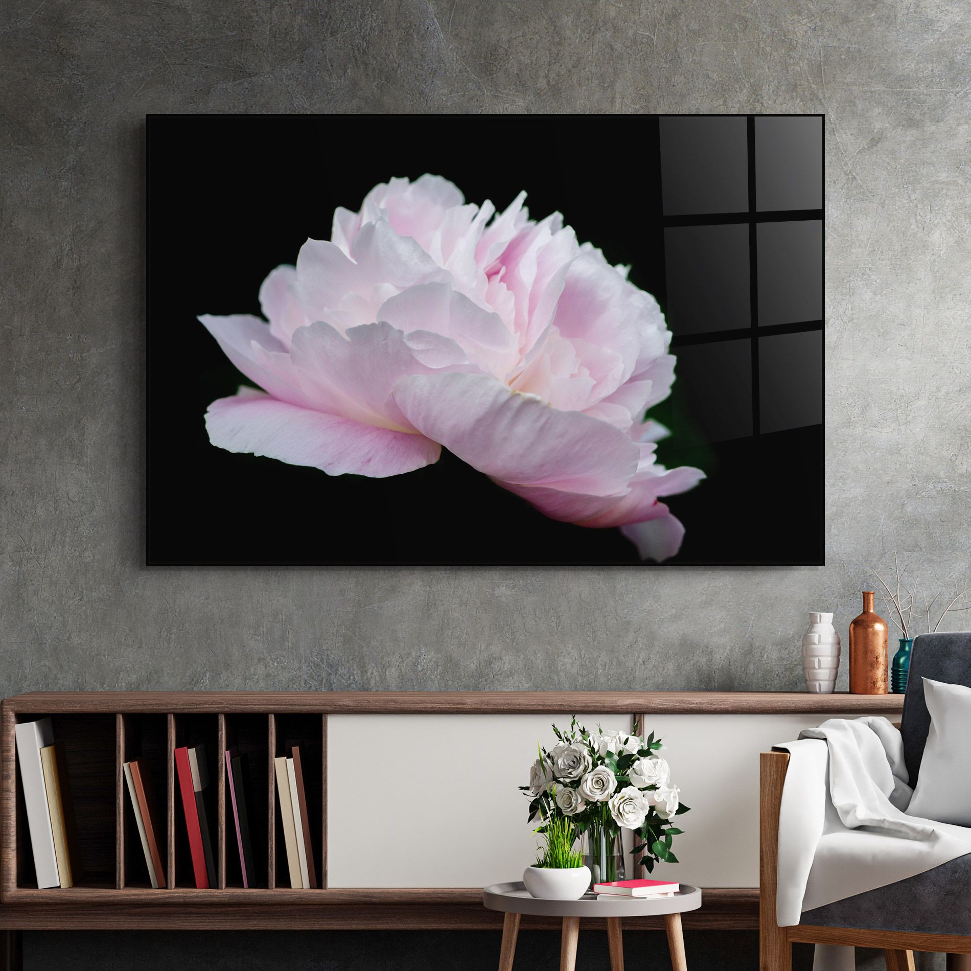 Pastel Peony On Black mockup 2
