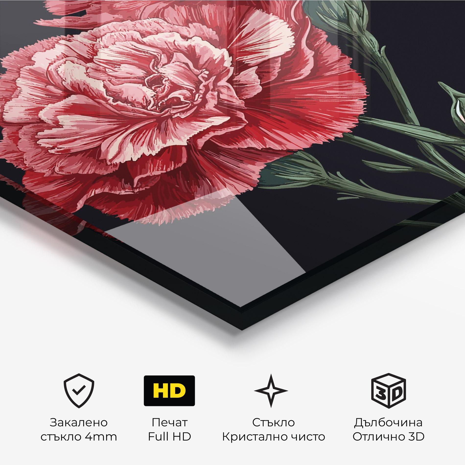 Стъклена картина Beautiful Peony mockup 3