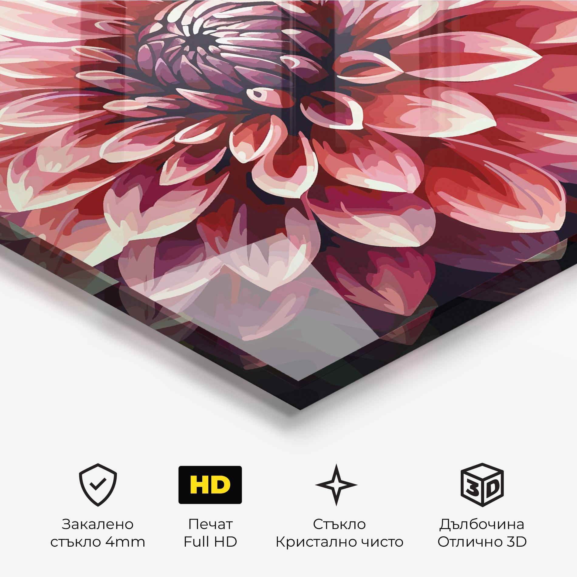Стъклена картина Open Pink Flower mockup 3