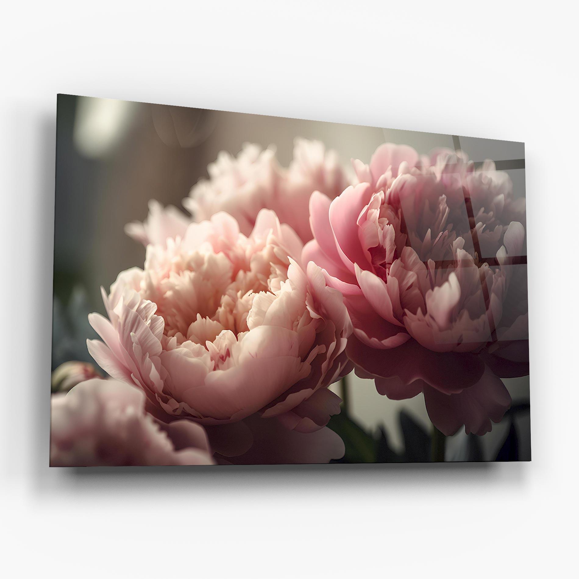 Стъклена картина Cream Dreamy Peony mockup 6