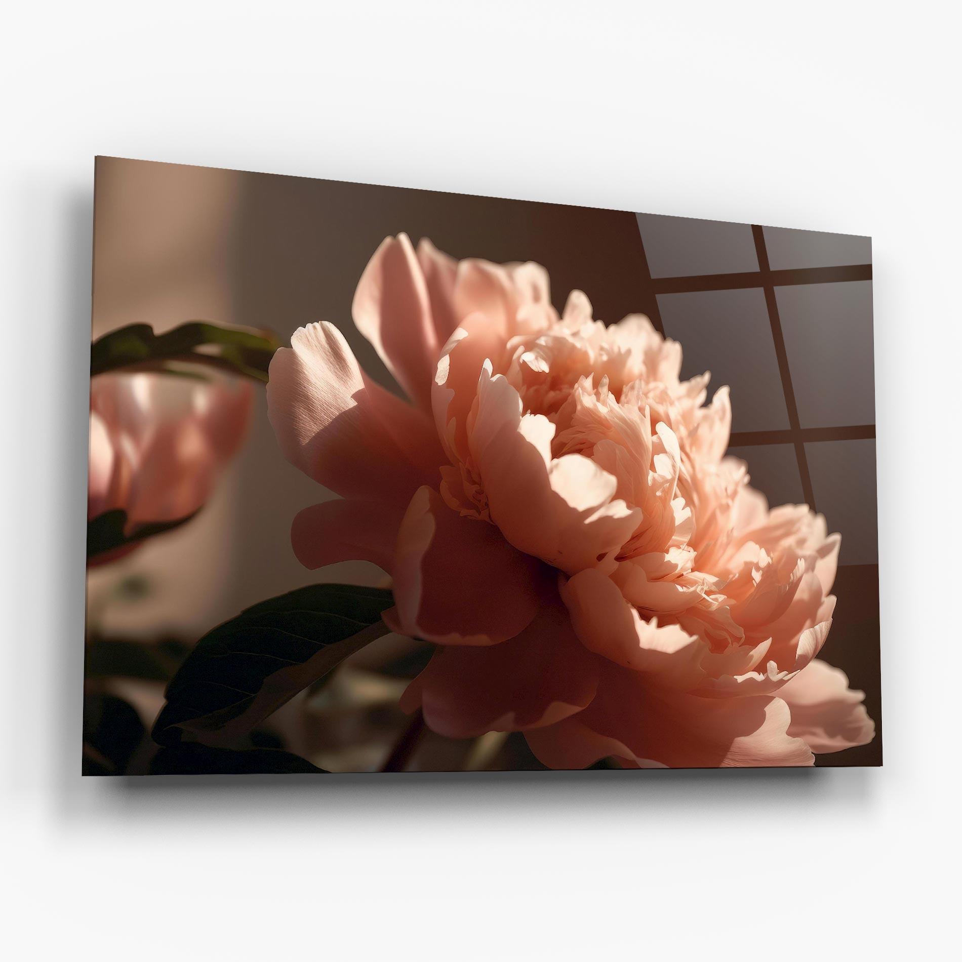 Стъклена картина Light Orange Peony View mockup 6