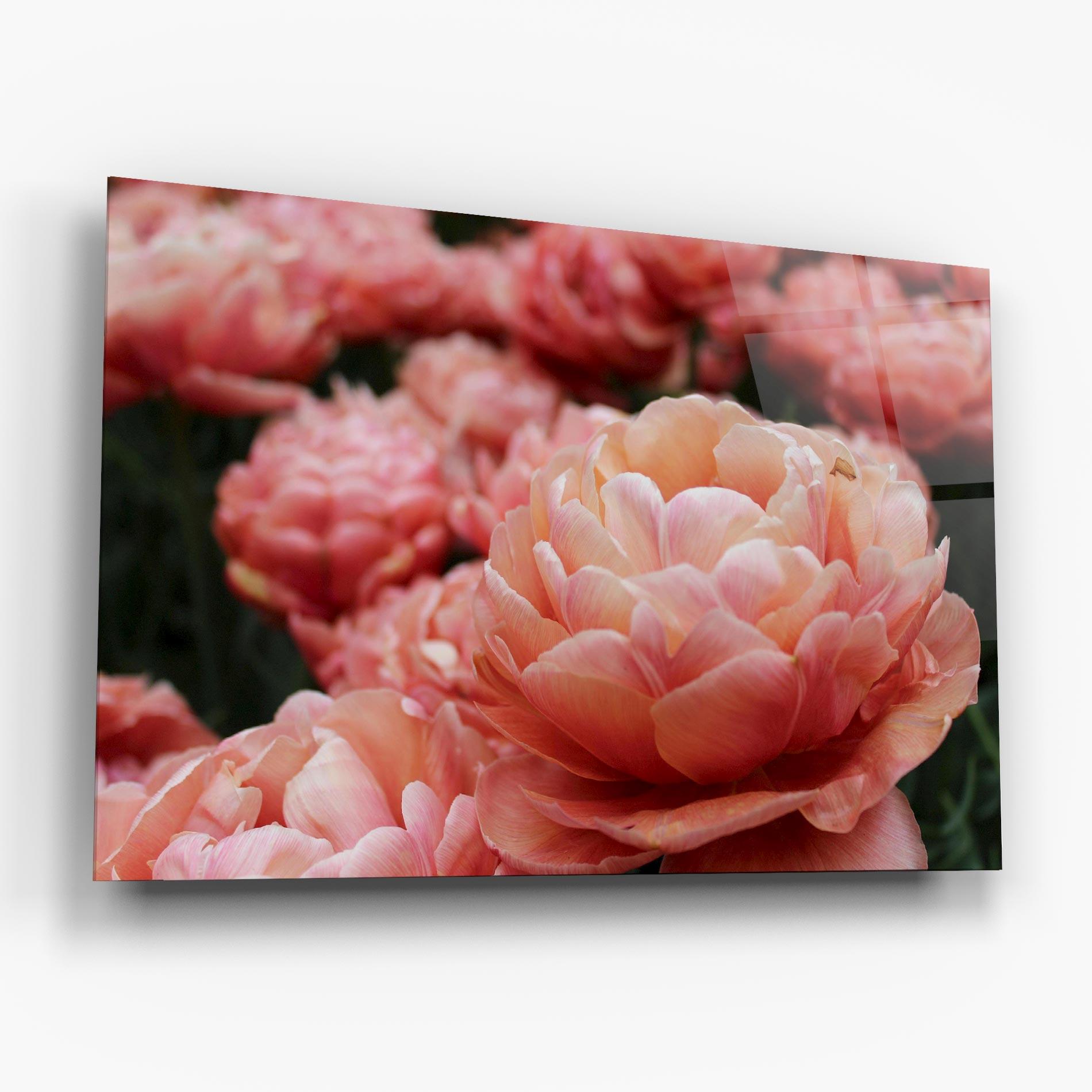 Стъклена картина Light Orange Peony mockup 6
