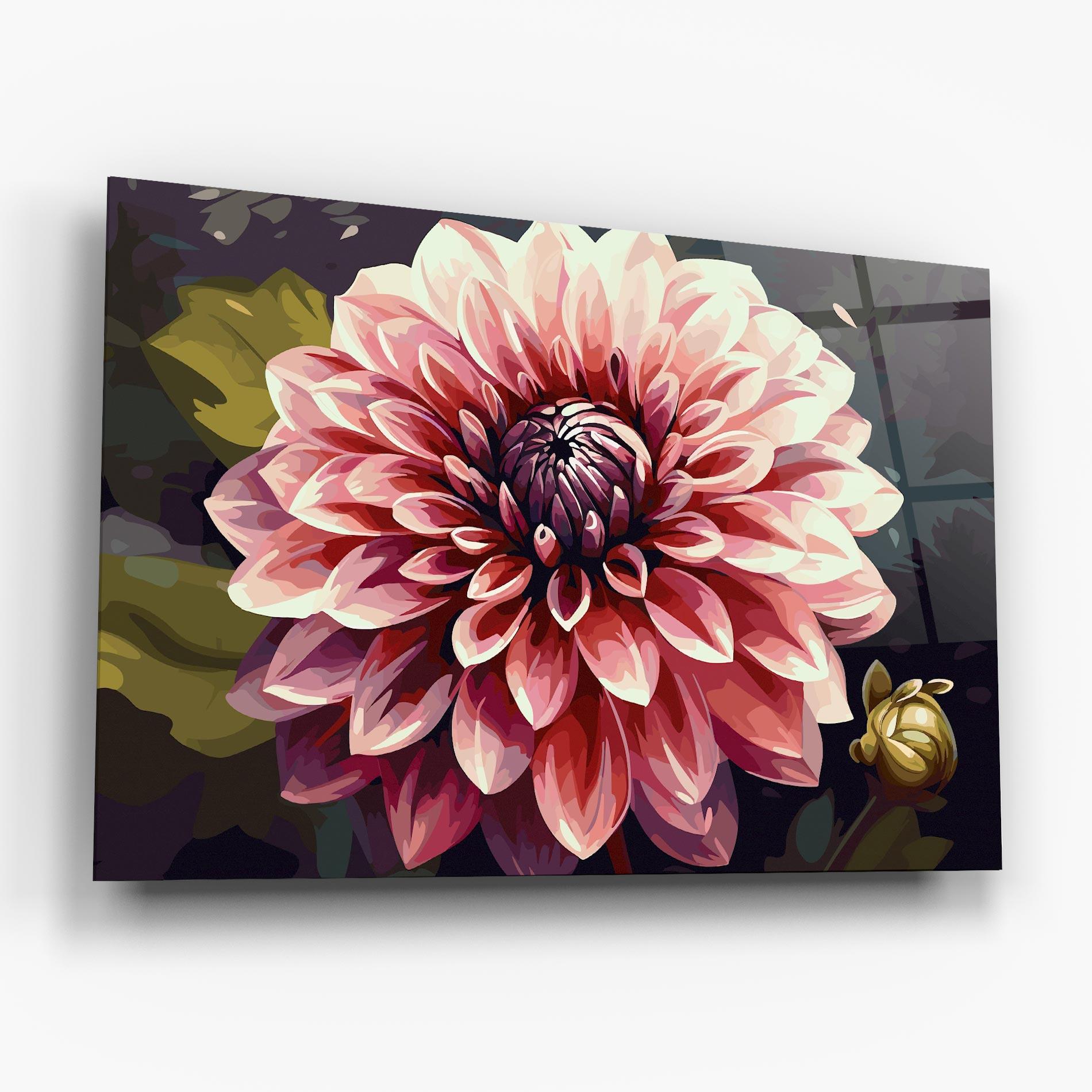 Стъклена картина Open Pink Flower mockup 6