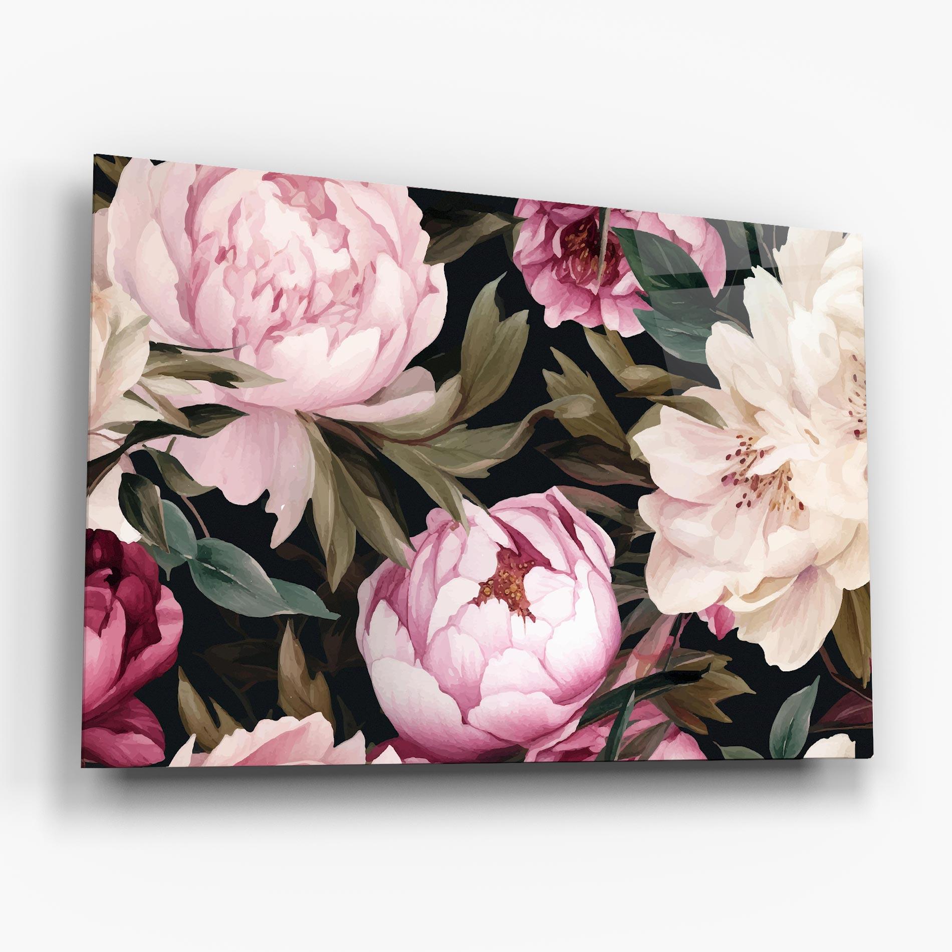 Стъклена картина Peony Paint mockup 6