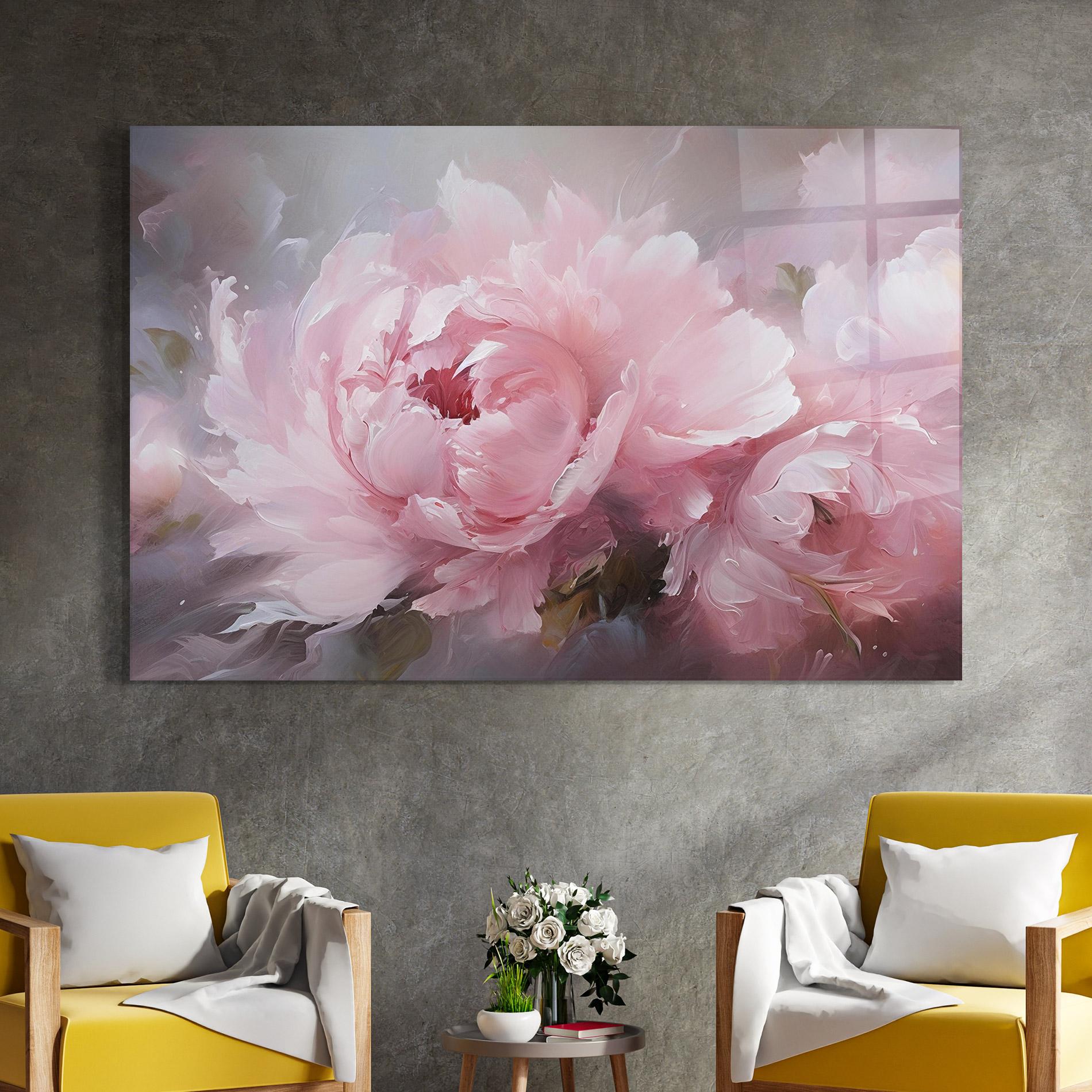 Стъклена картина Dreamy Painting Peony mockup 4