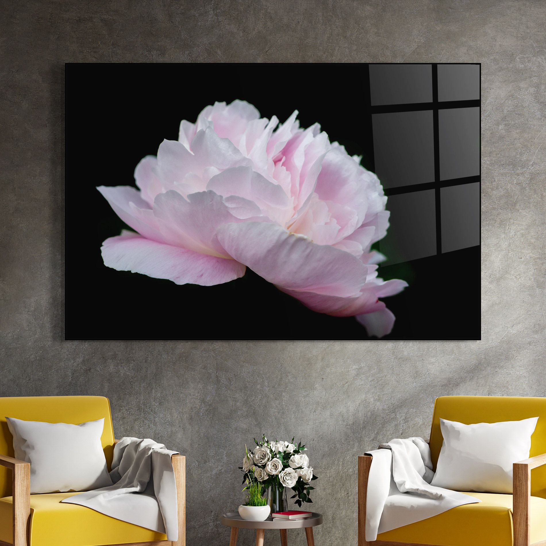 Pastel Peony On Black mockup 4