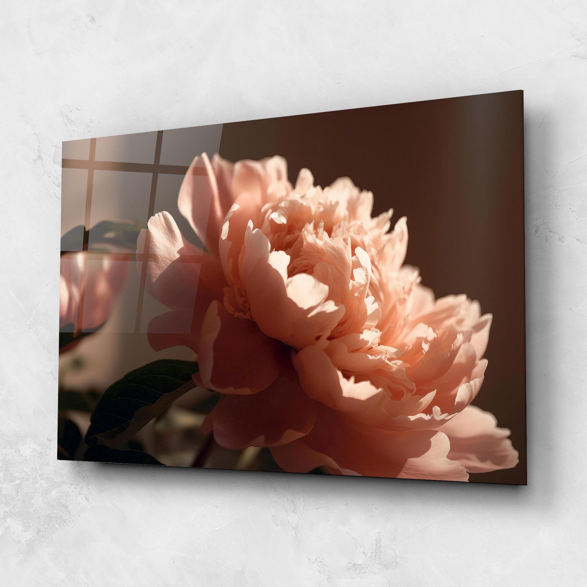 Стъклена картина Light Orange Peony View mockup 1