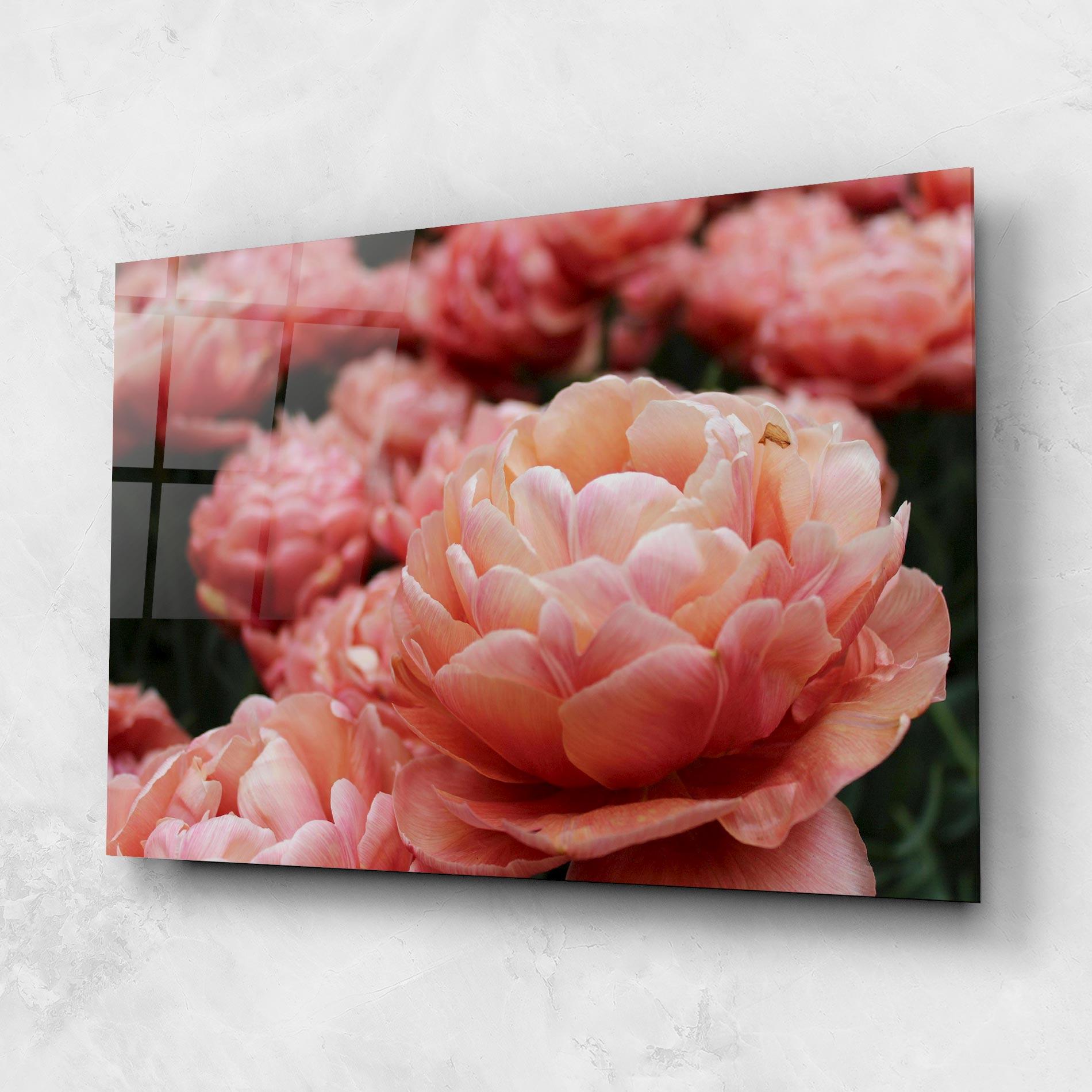 Стъклена картина Light Orange Peony mockup 1