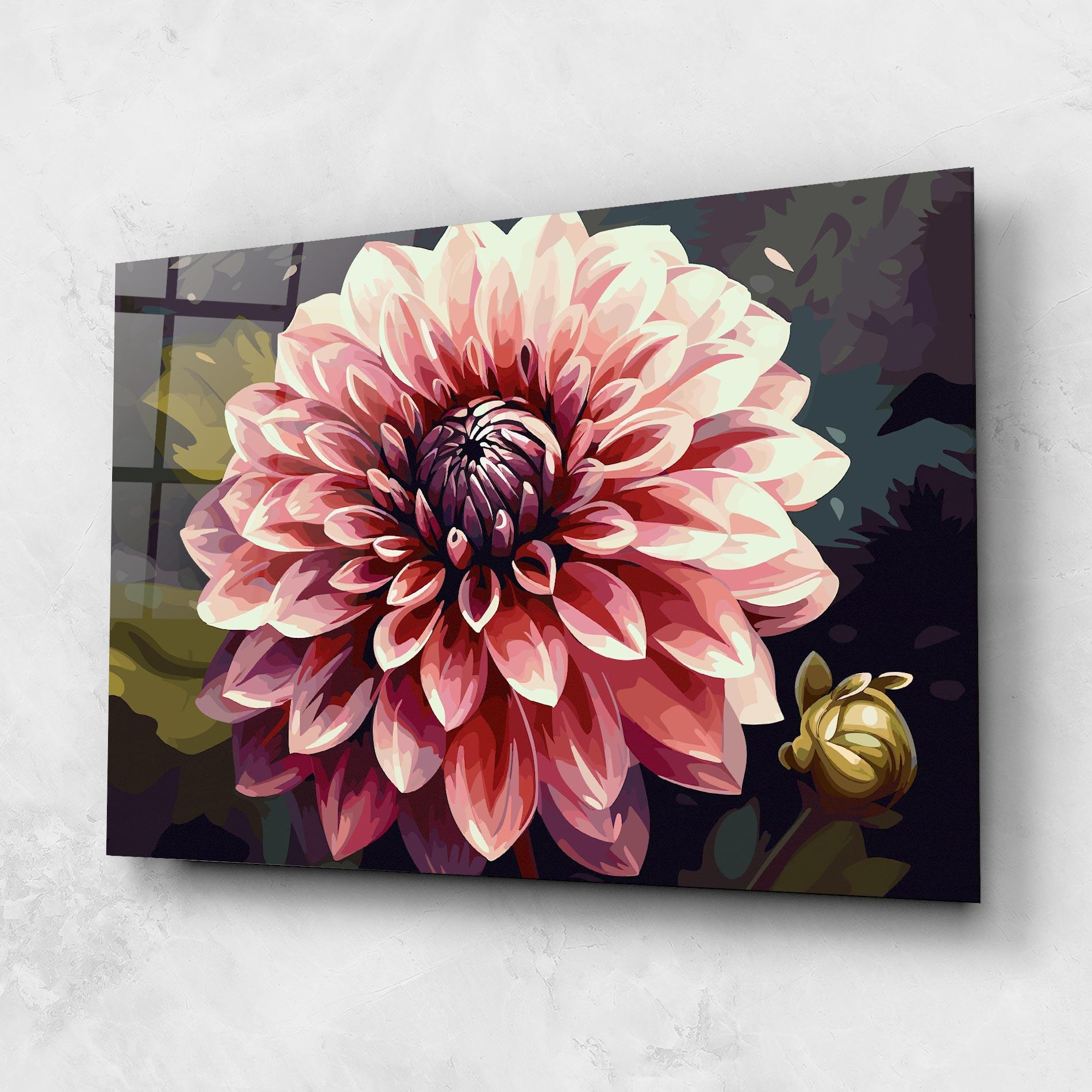 Стъклена картина Open Pink Flower mockup 1