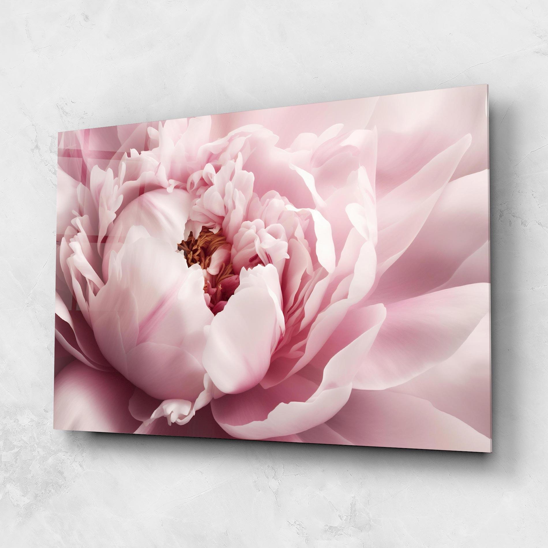 Стъклена картина Pastel Peony Petals mockup 1