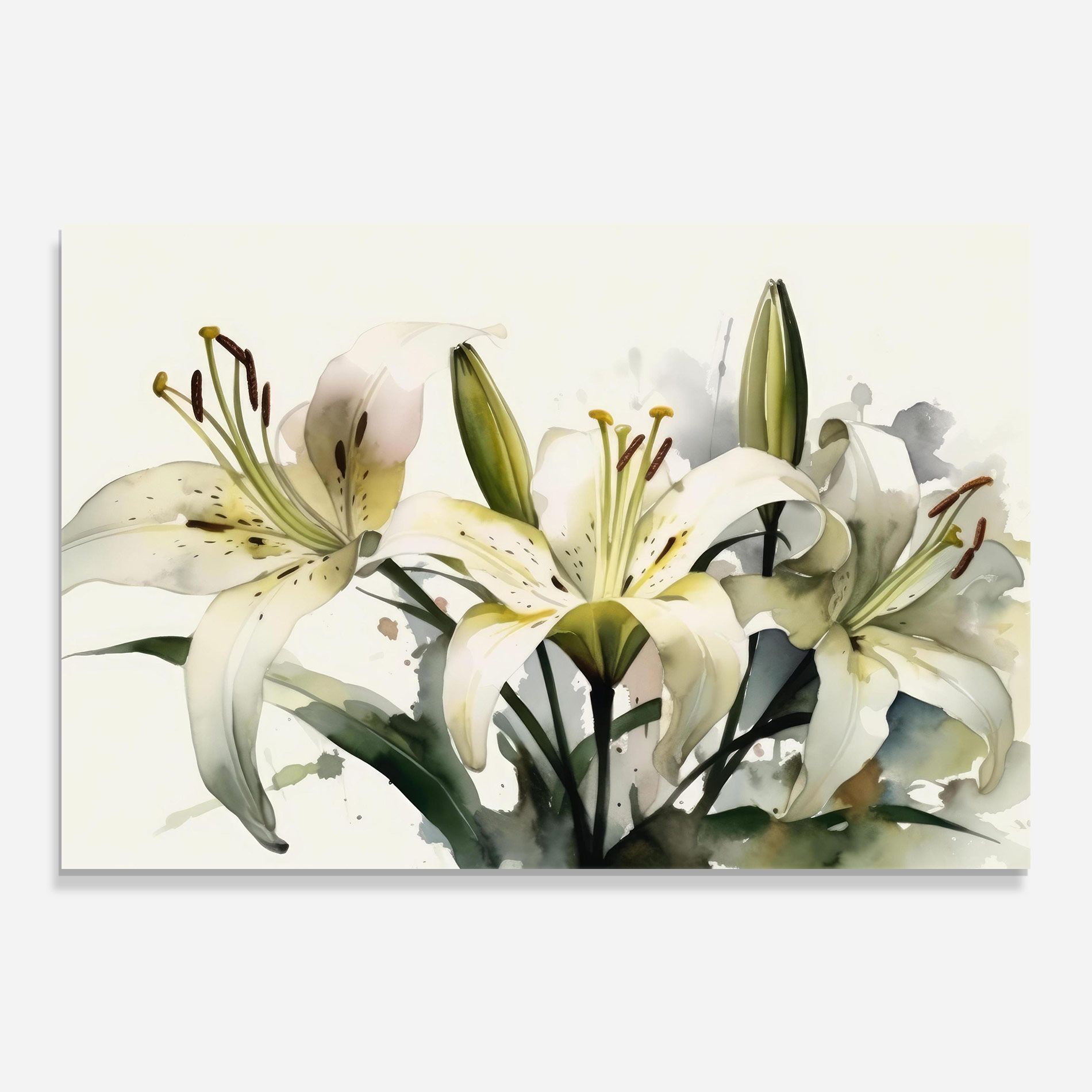 Cute White Lily Painting mockup 0