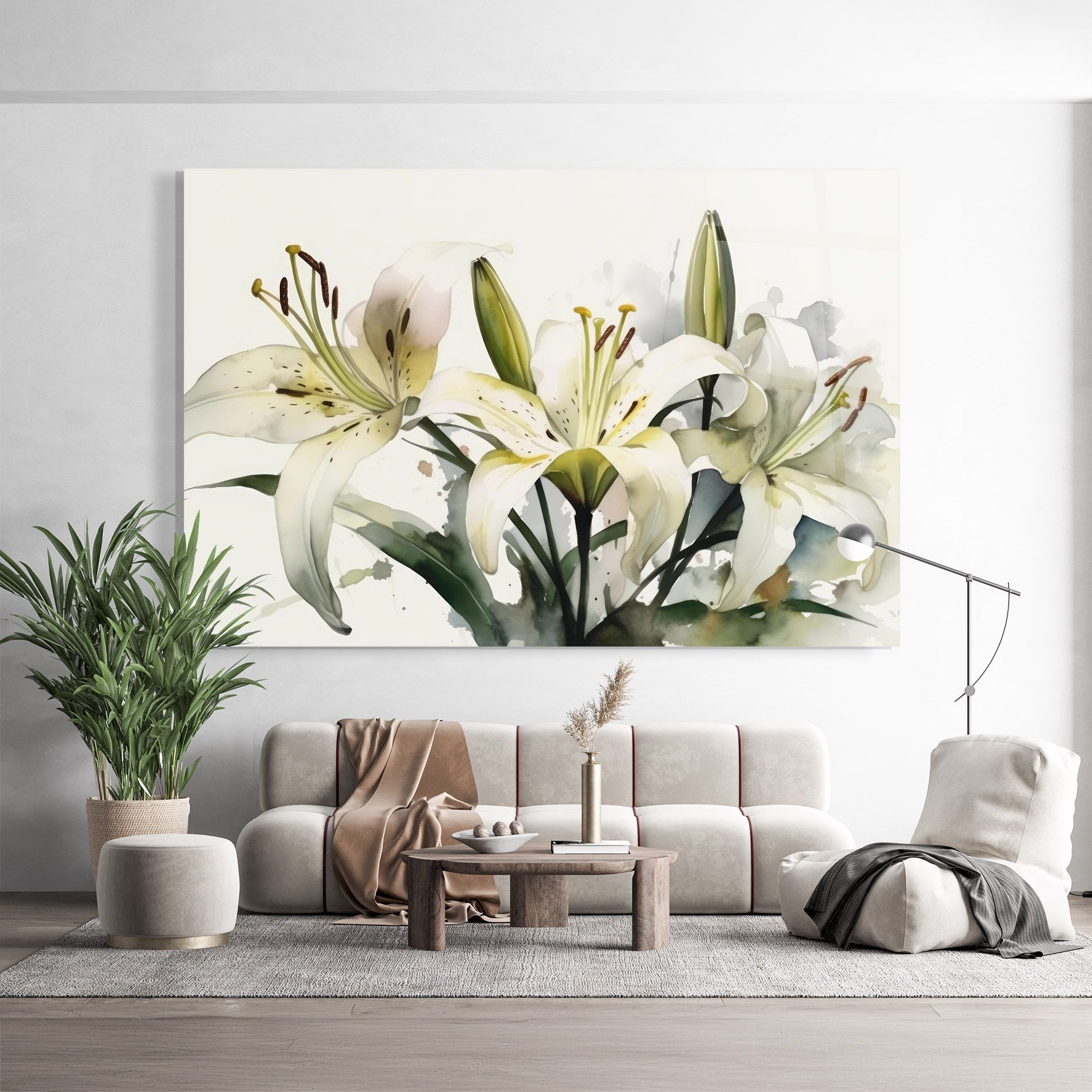 Cute White Lily Painting mockup 9