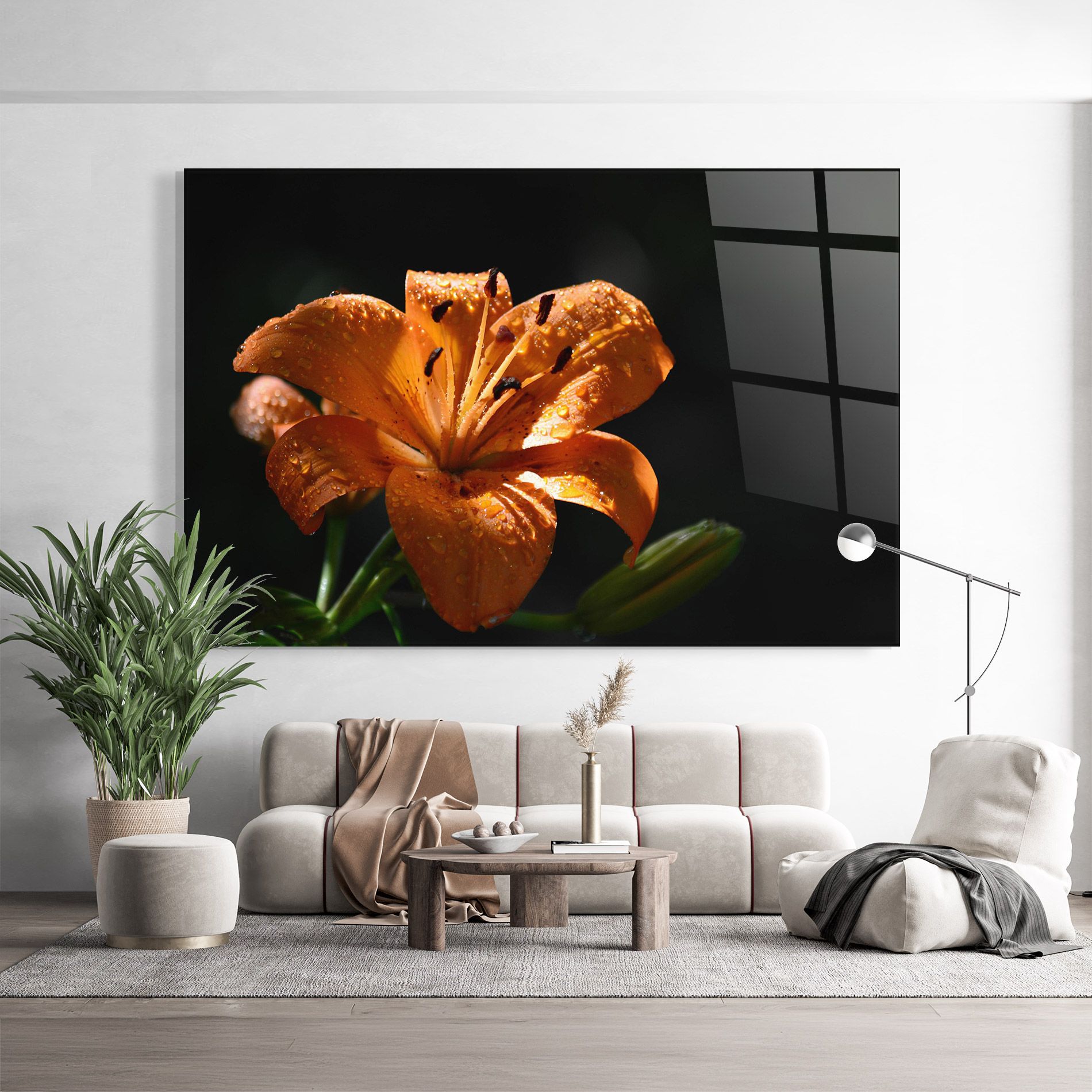 Open Orange Lily On Black mockup 9