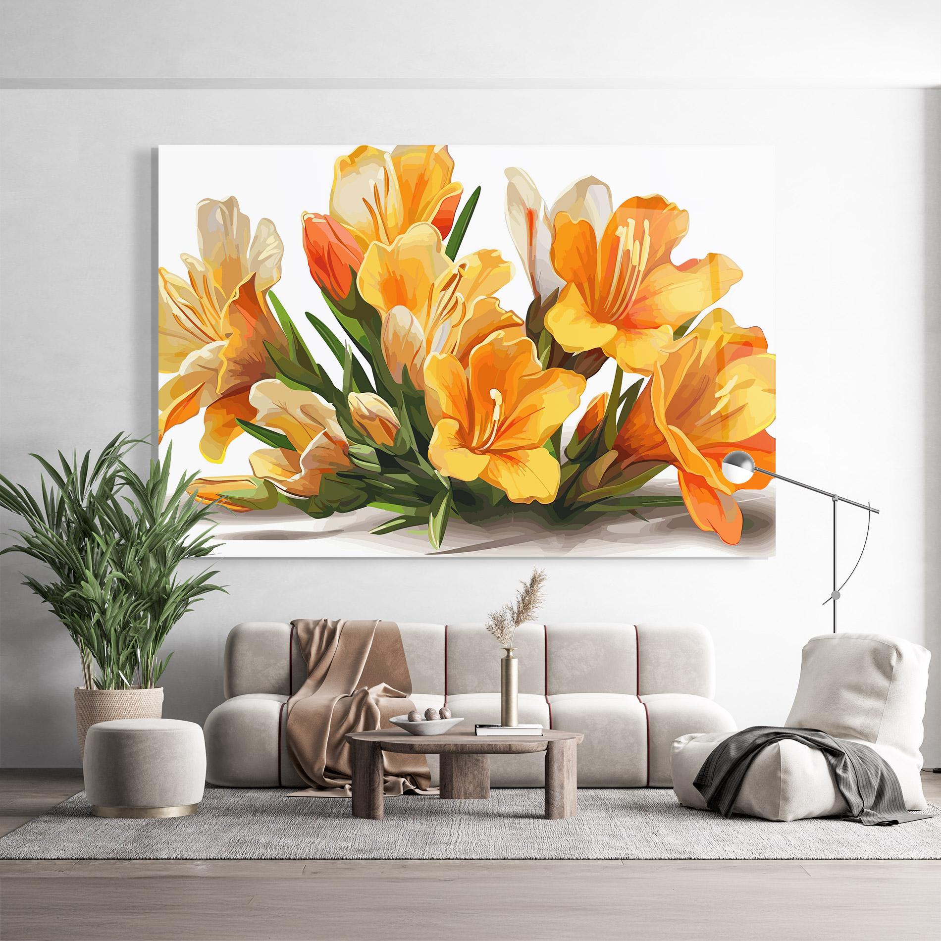 Стъклена картина Orange Lily Art mockup 9