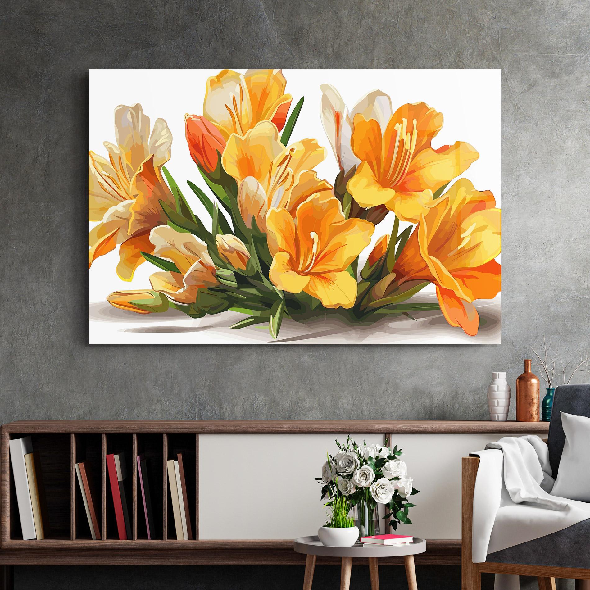 Стъклена картина Orange Lily Art mockup 2