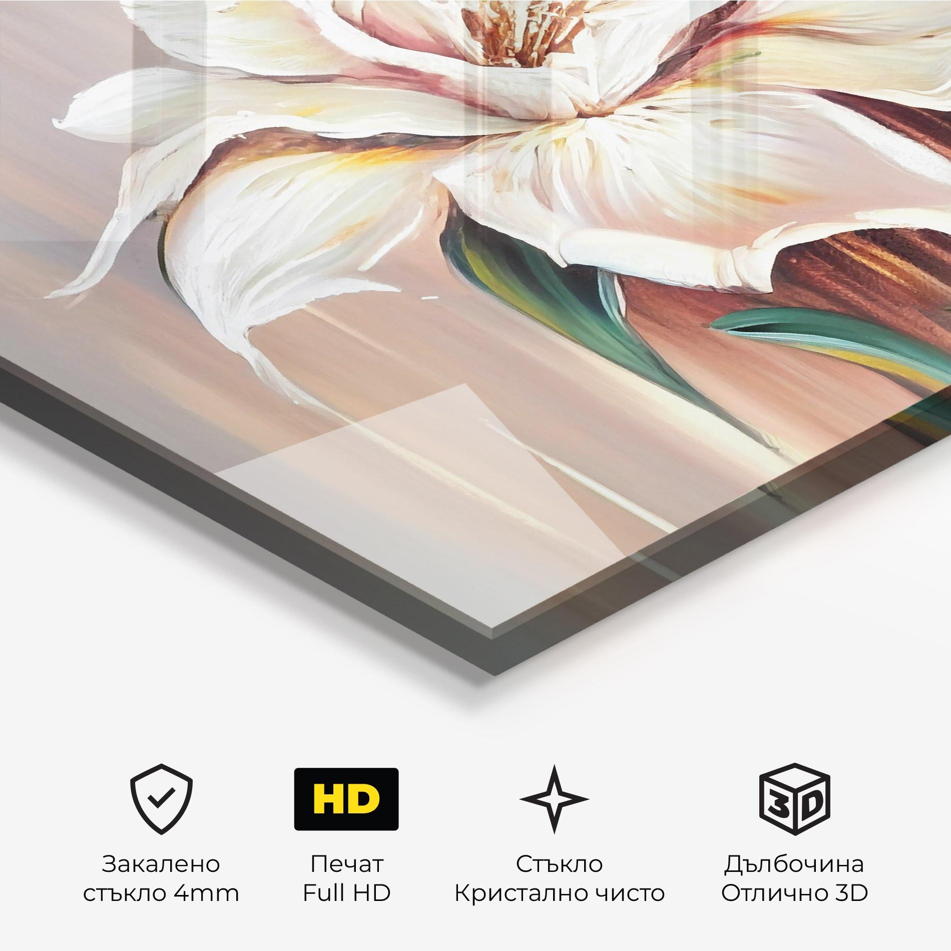 Стъклена картина Abstract Lily Painting mockup 3