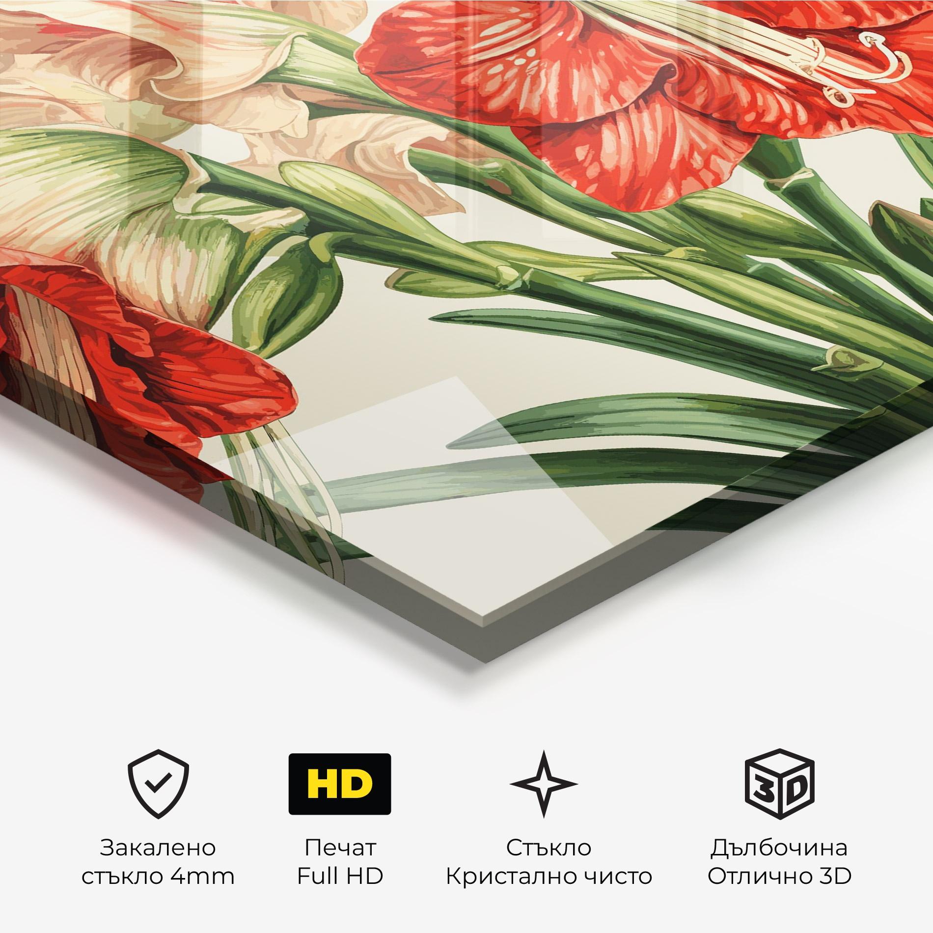 Стъклена картина Orange Cream Lily mockup 3