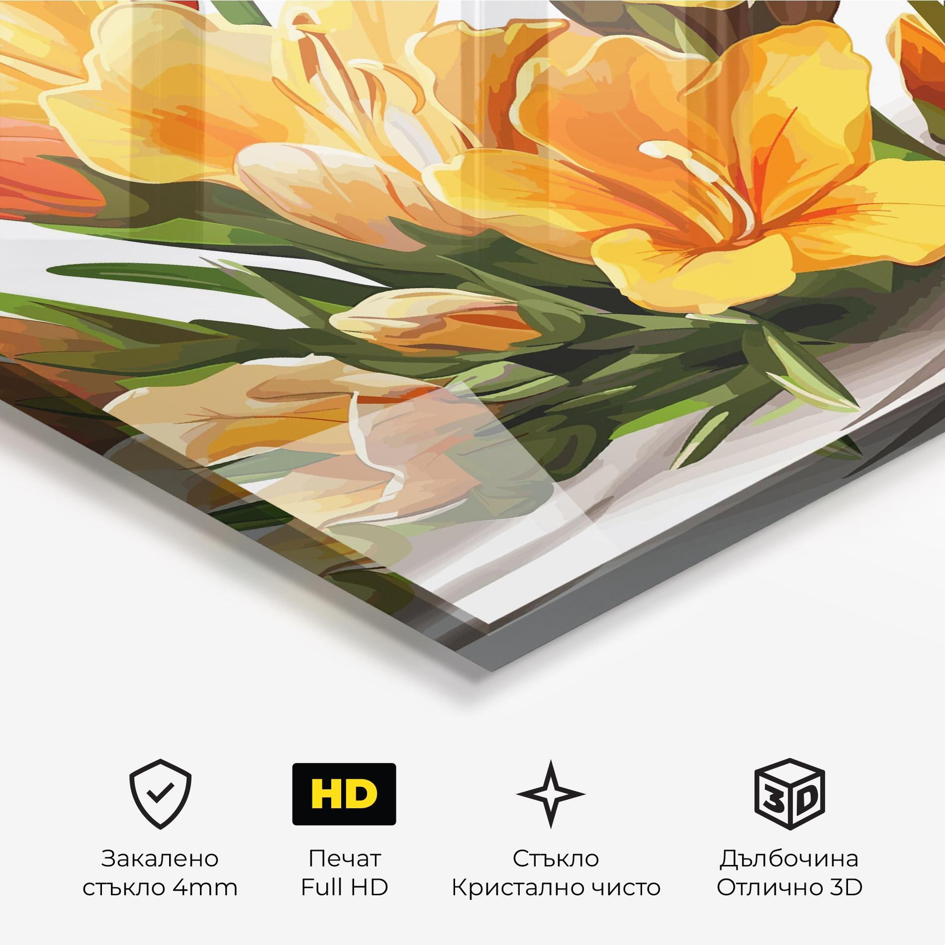 Стъклена картина Orange Lily Art mockup 3