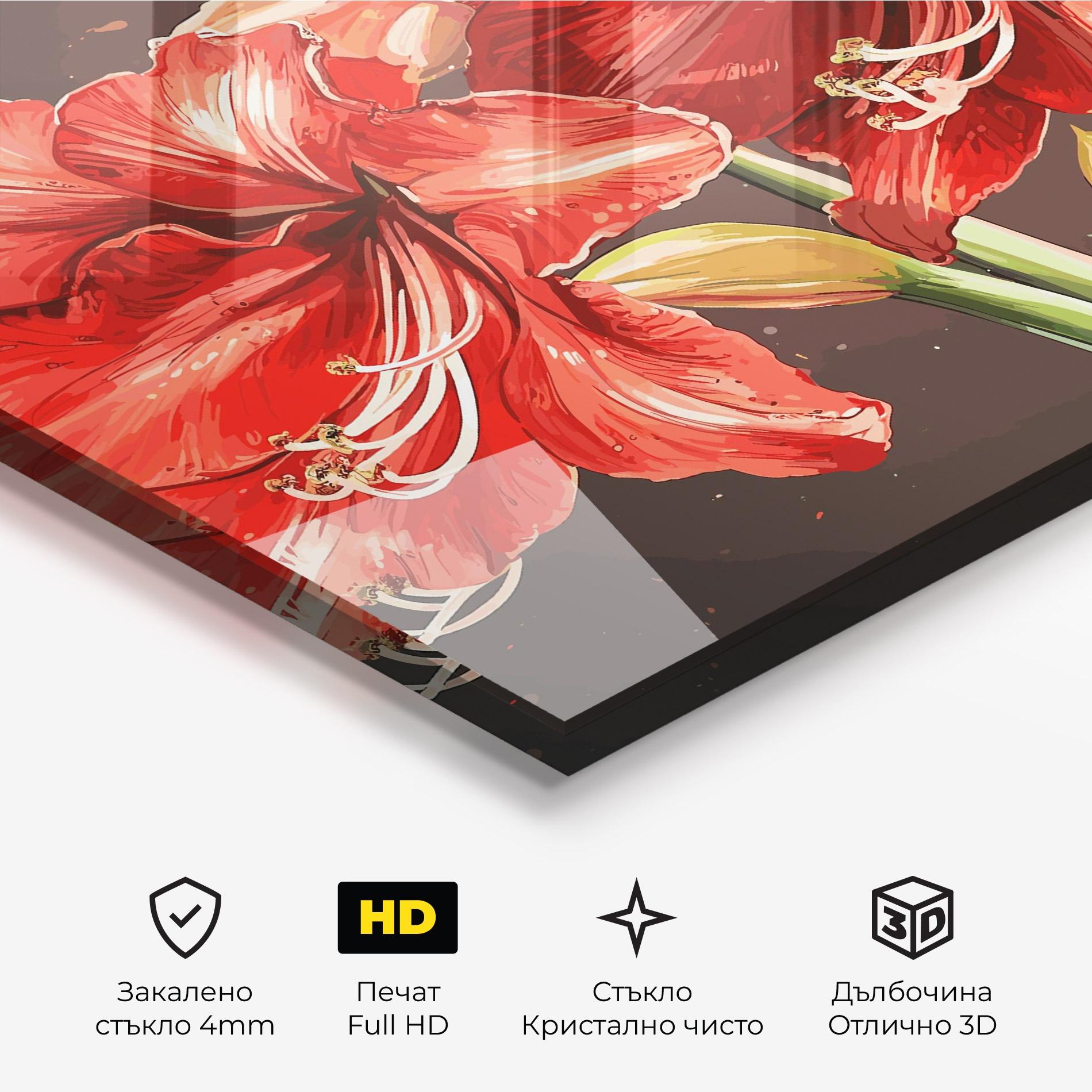 Стъклена картина Orange Pretty Lily mockup 3
