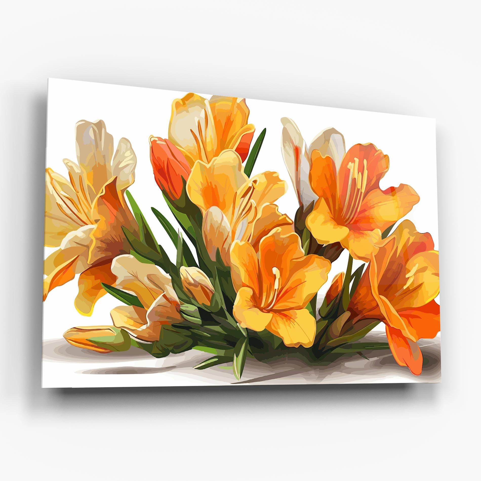 Стъклена картина Orange Lily Art mockup 6