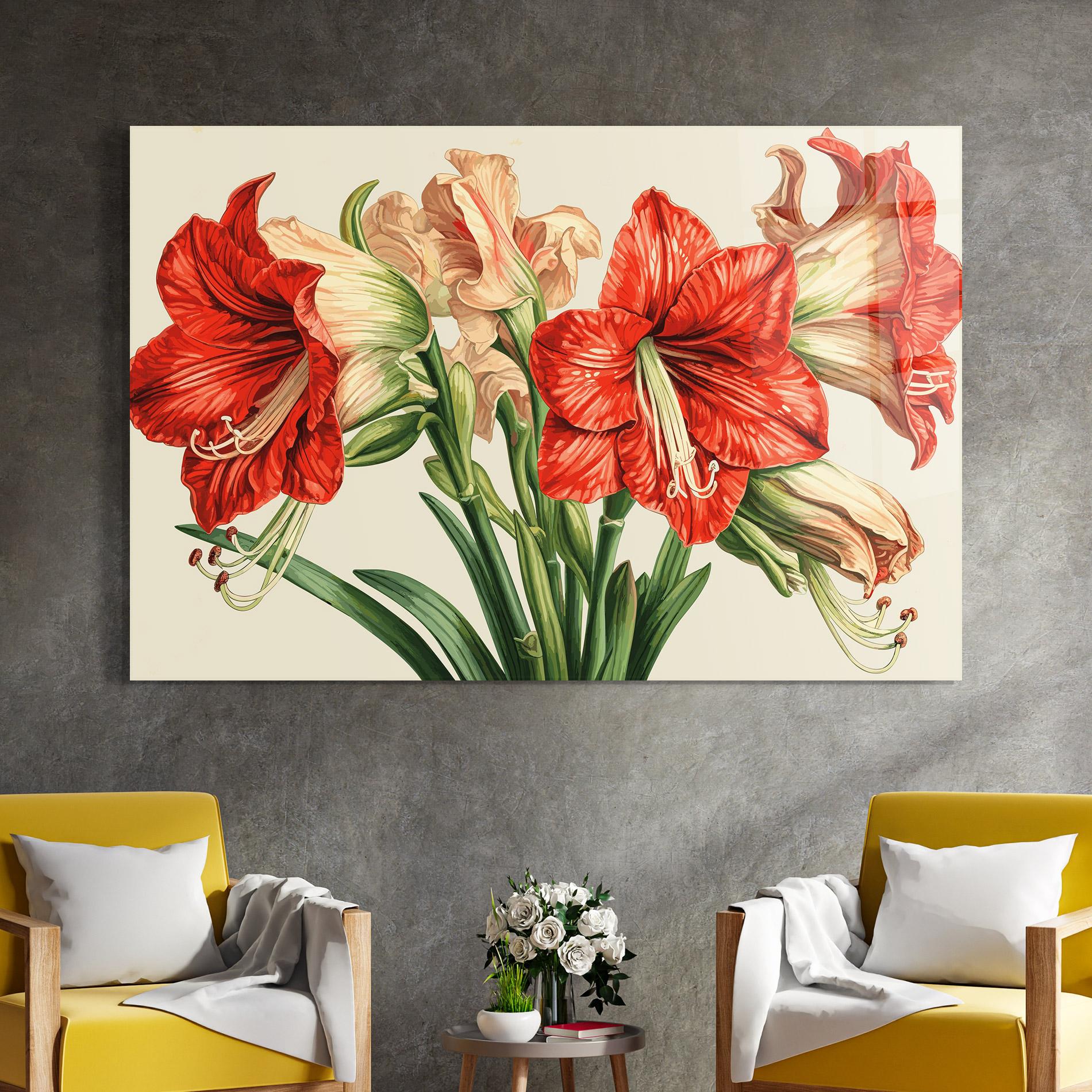 Стъклена картина Orange Cream Lily mockup 4