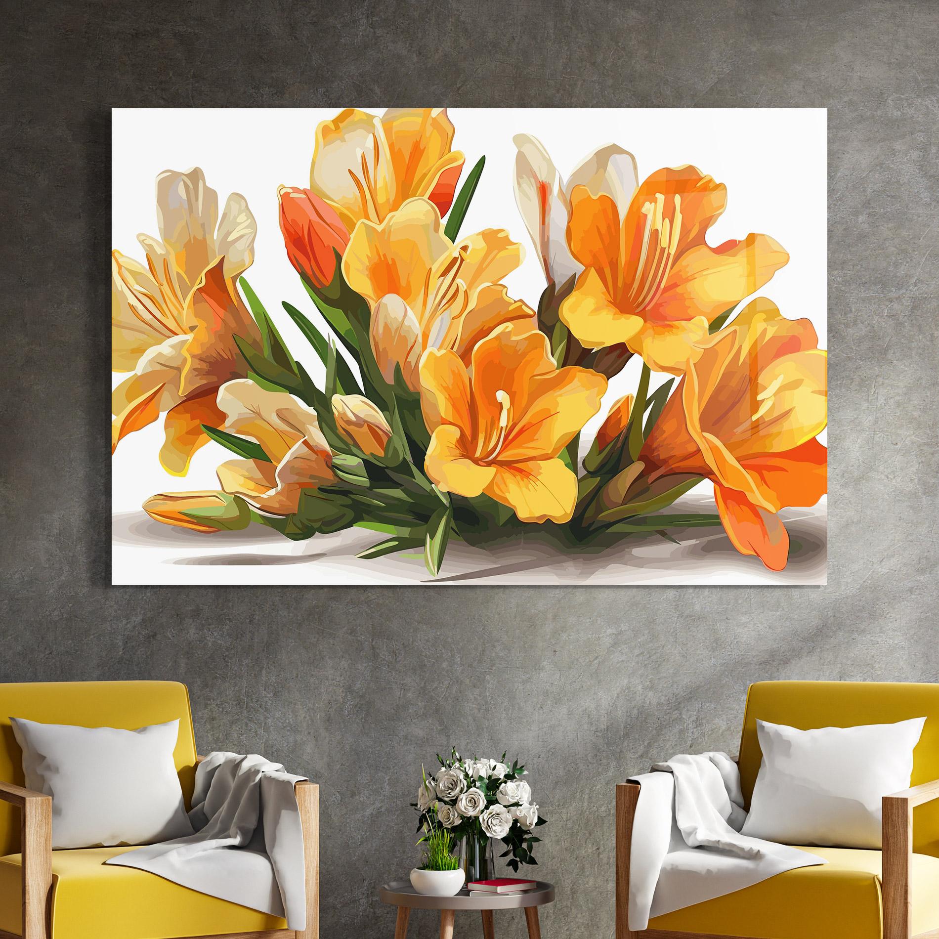 Стъклена картина Orange Lily Art mockup 4