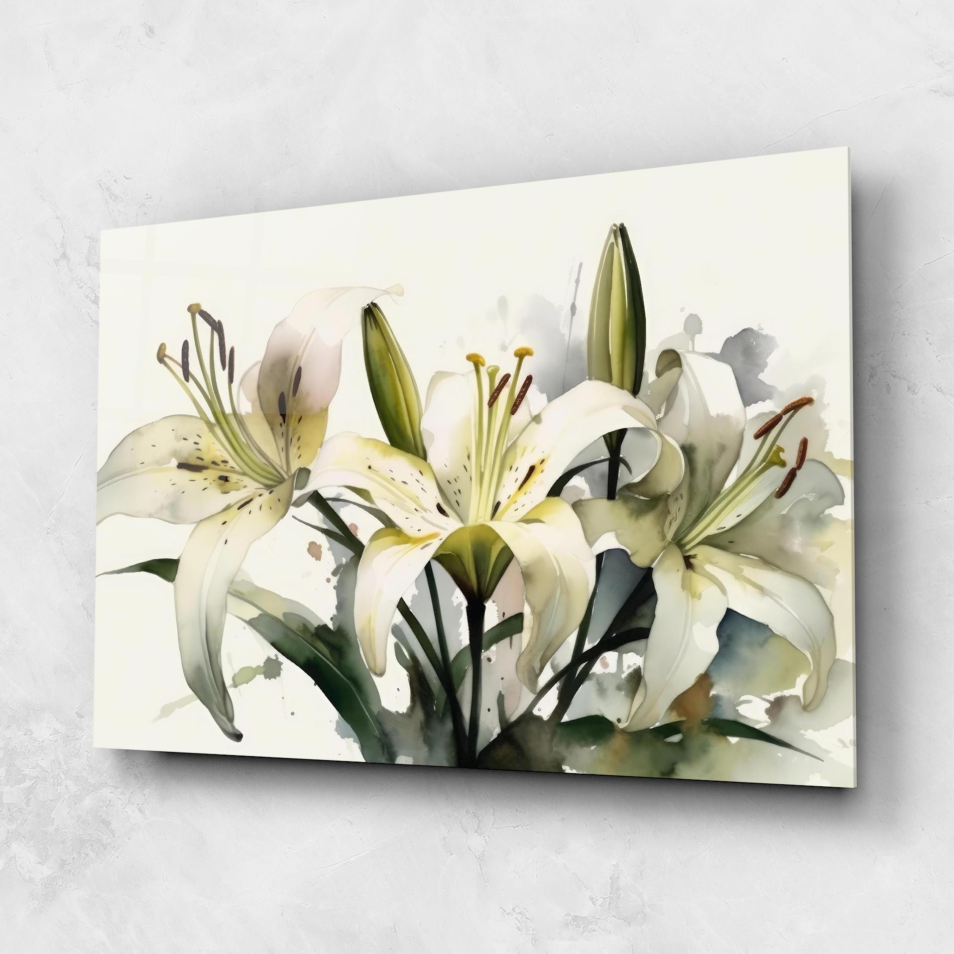 Cute White Lily Painting mockup 1