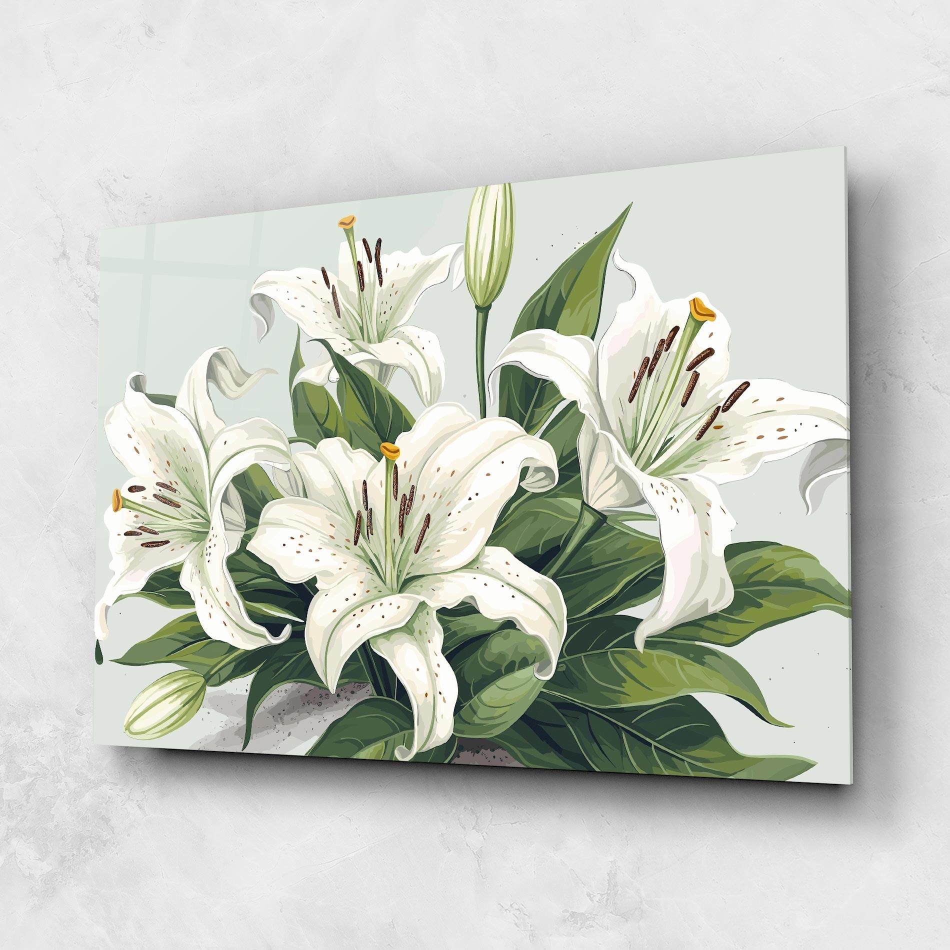 Стъклена картина Light Lily Art mockup 1