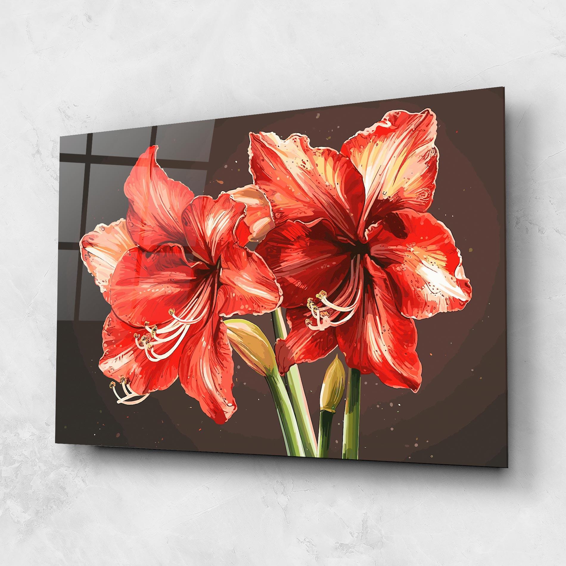 Стъклена картина Orange Pretty Lily mockup 1