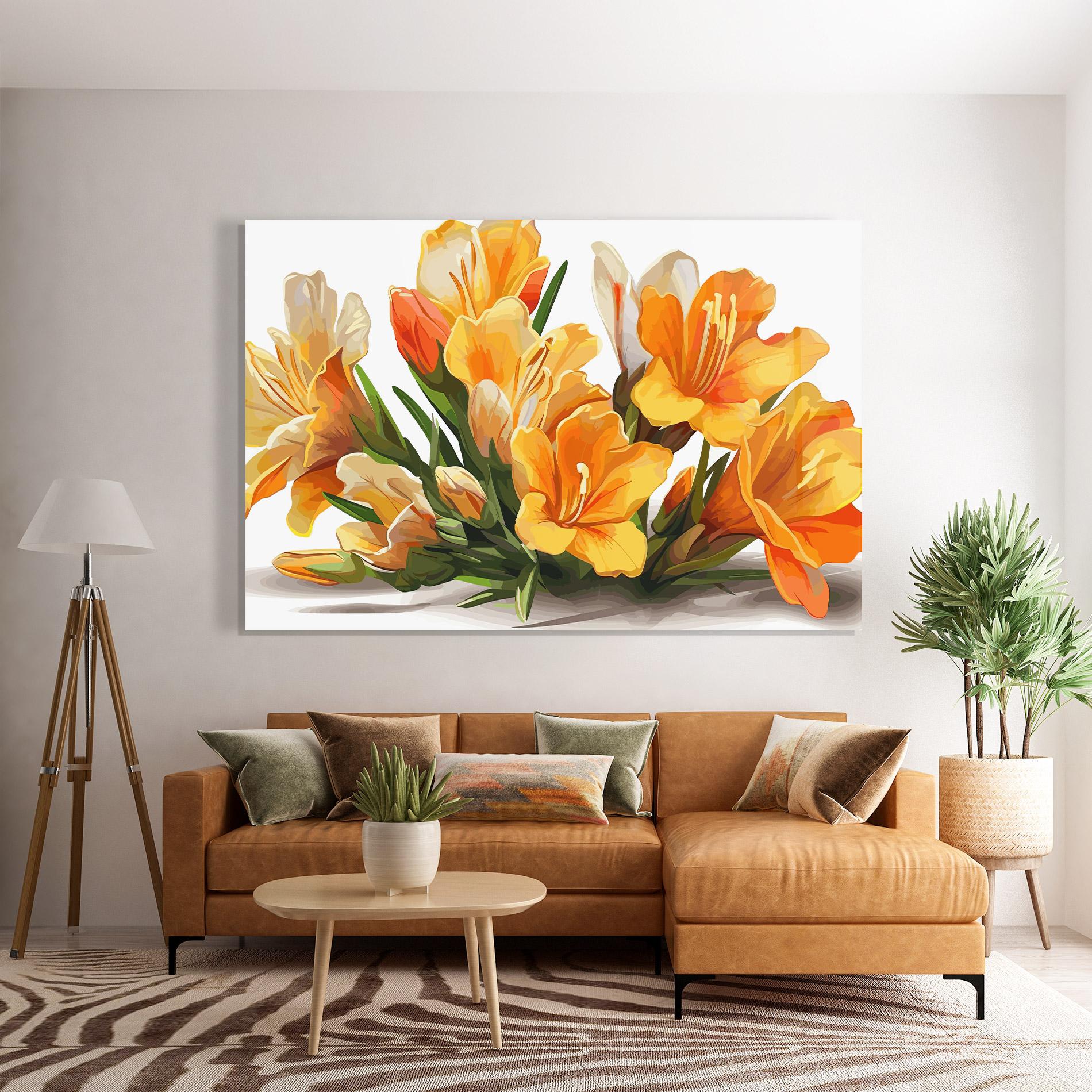 Стъклена картина Orange Lily Art mockup 7
