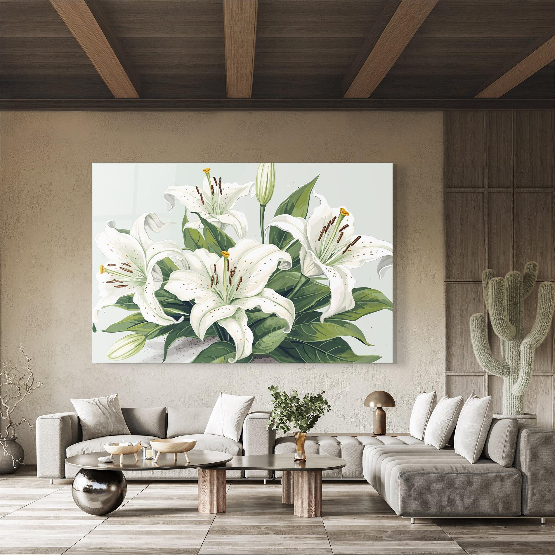 Стъклена картина Light Lily Art mockup 8