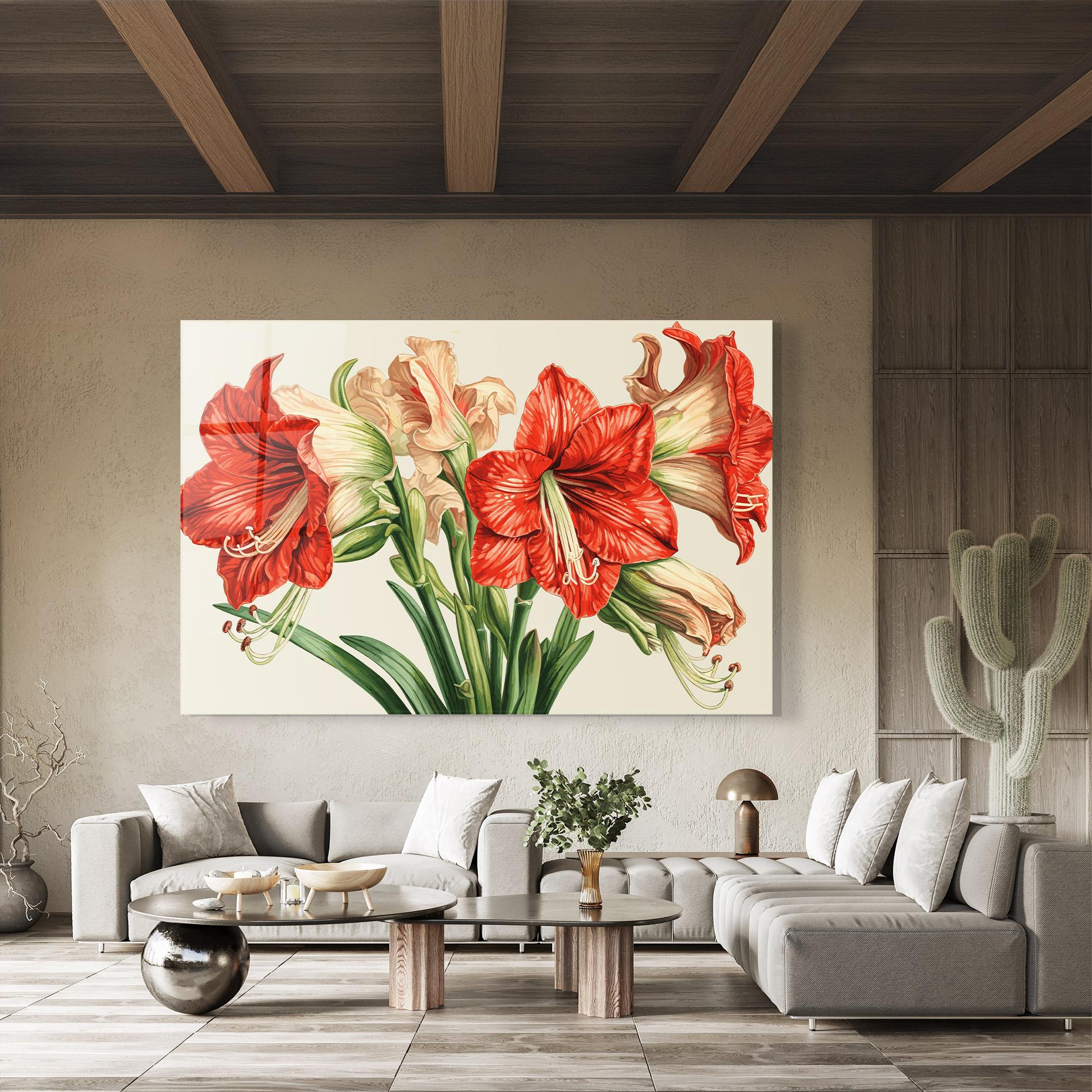 Стъклена картина Orange Cream Lily mockup 8