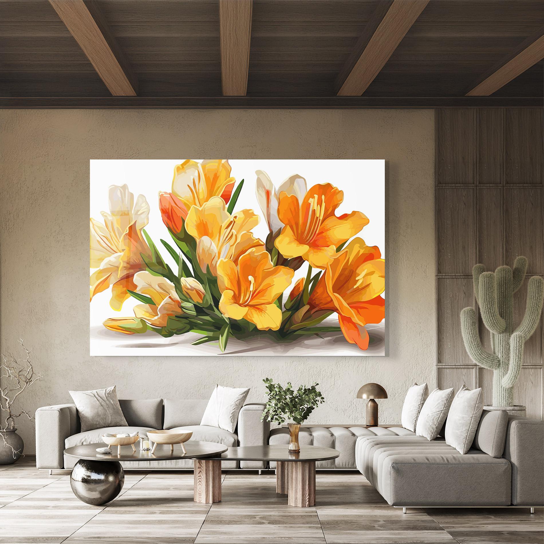 Стъклена картина Orange Lily Art mockup 8