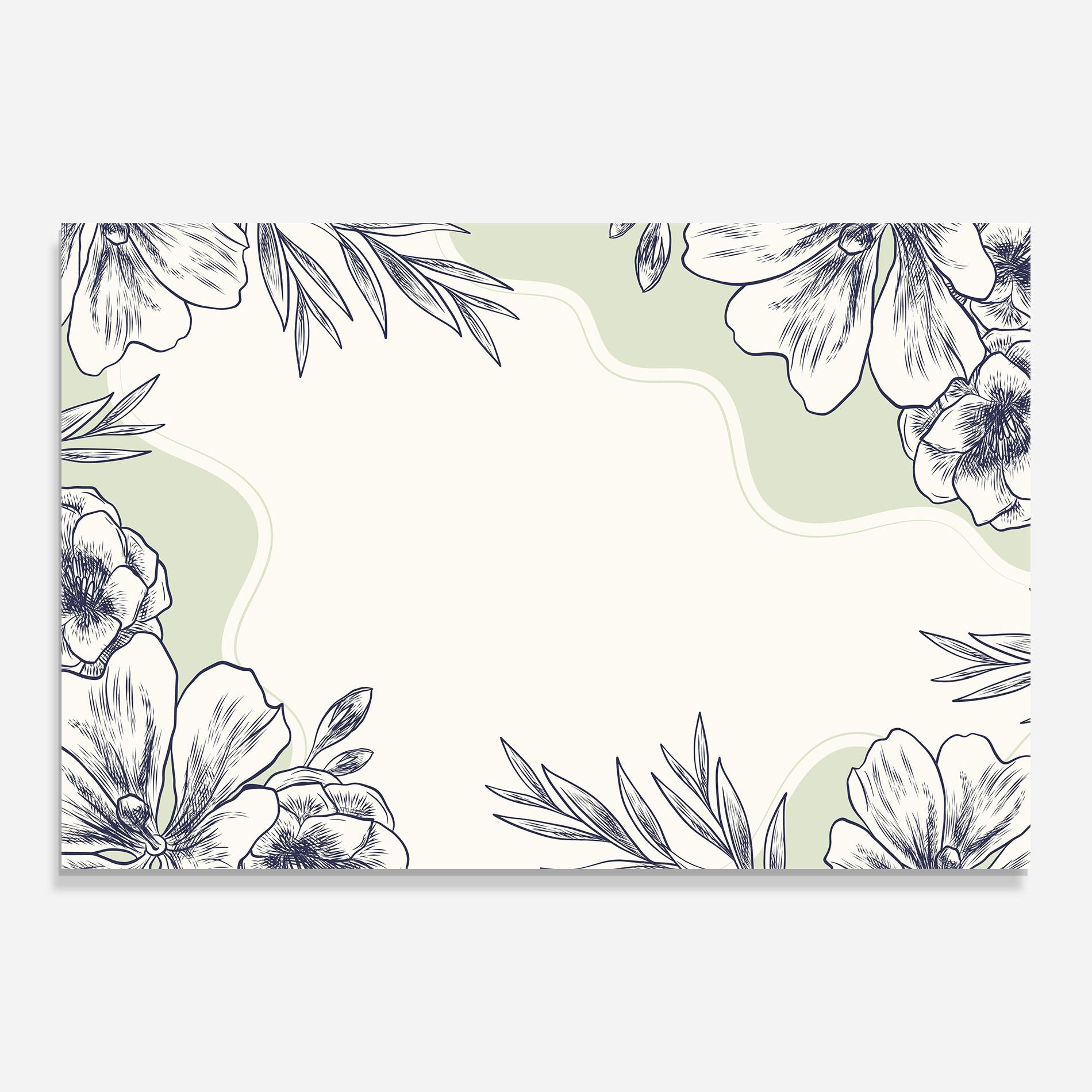 Стъклена картина Blue Line Green mockup 0