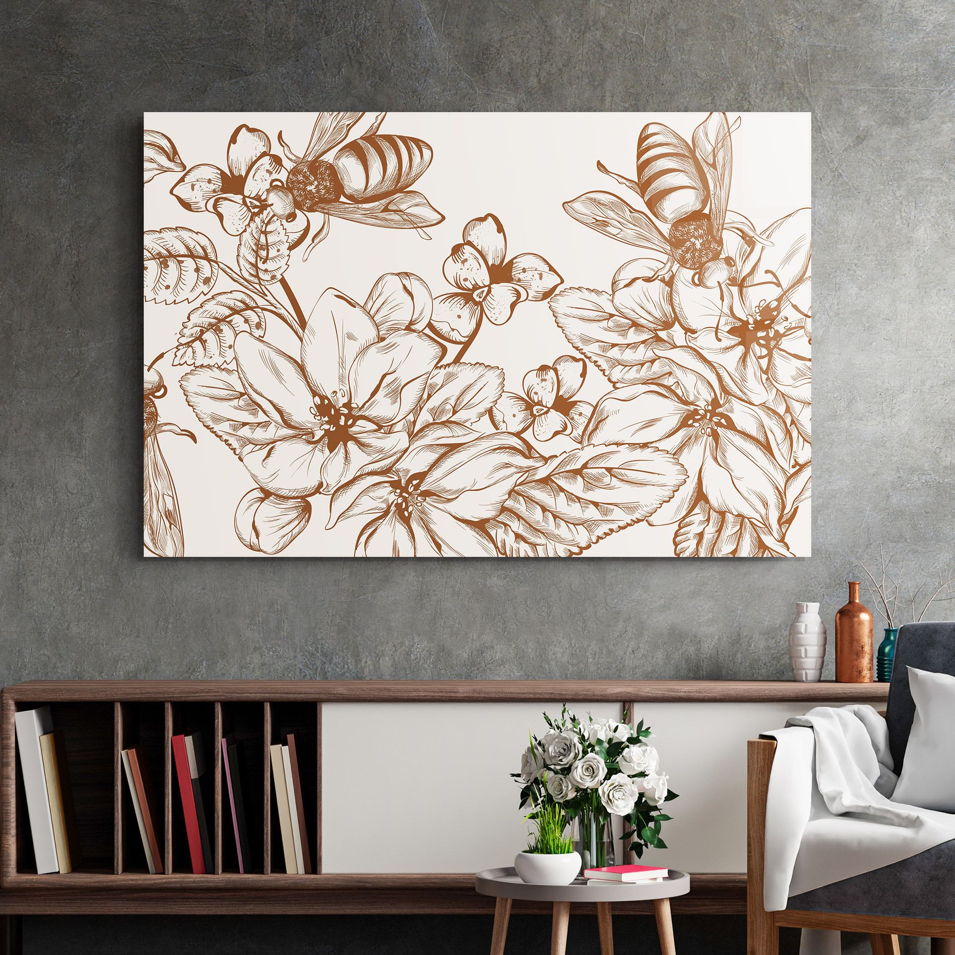 Bee Flower Line mockup 2