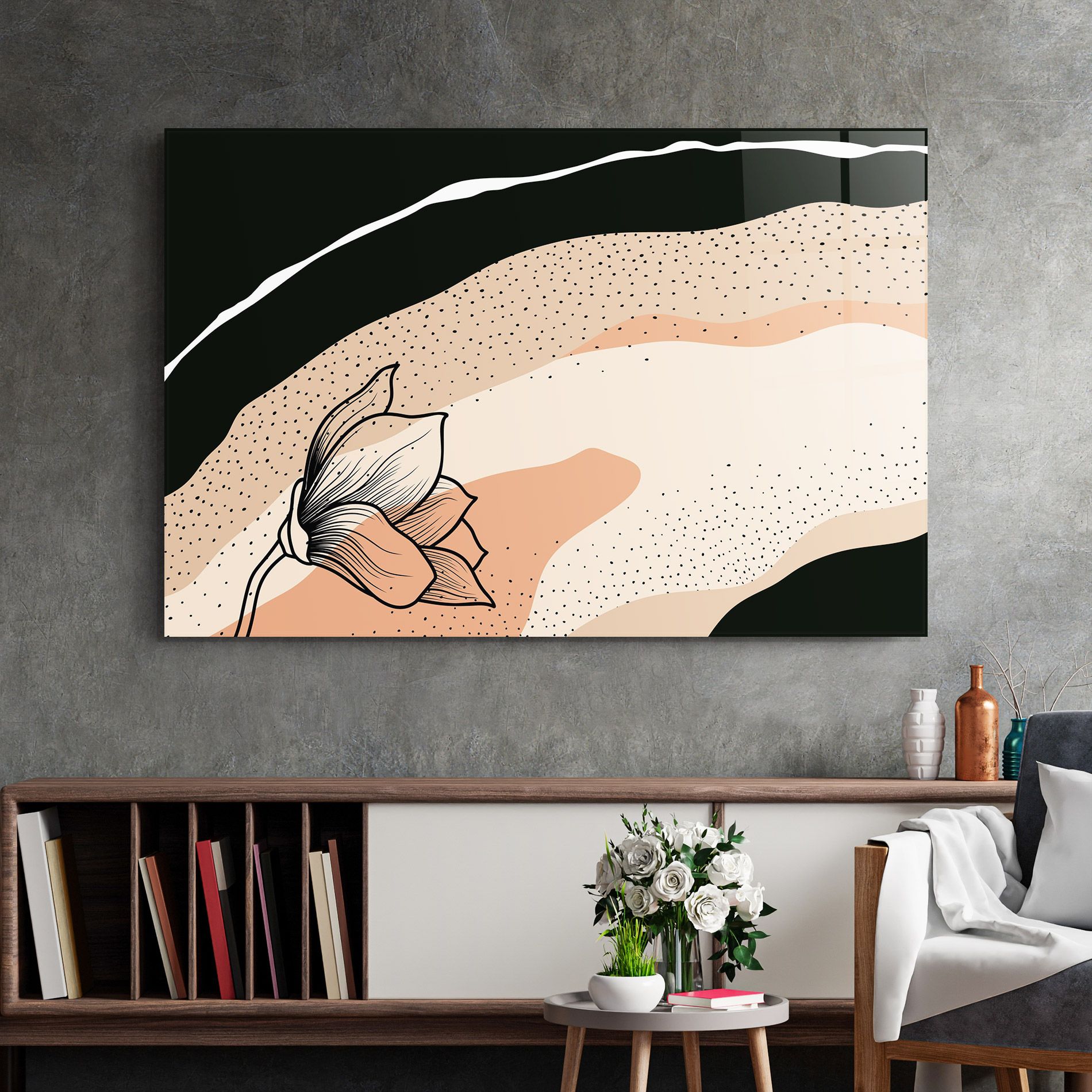 Black Line Art Plant mockup 2