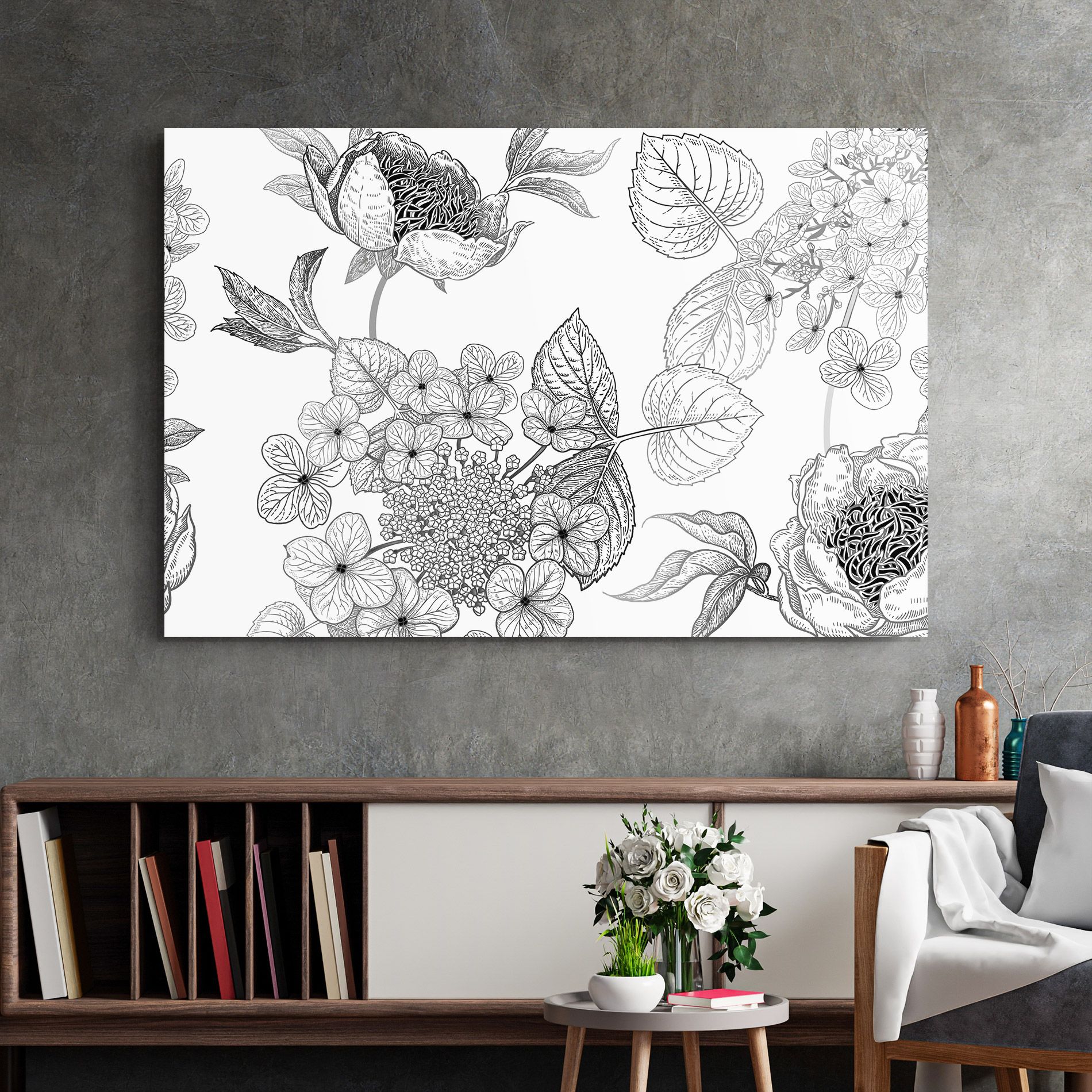 Black Line Flower mockup 2