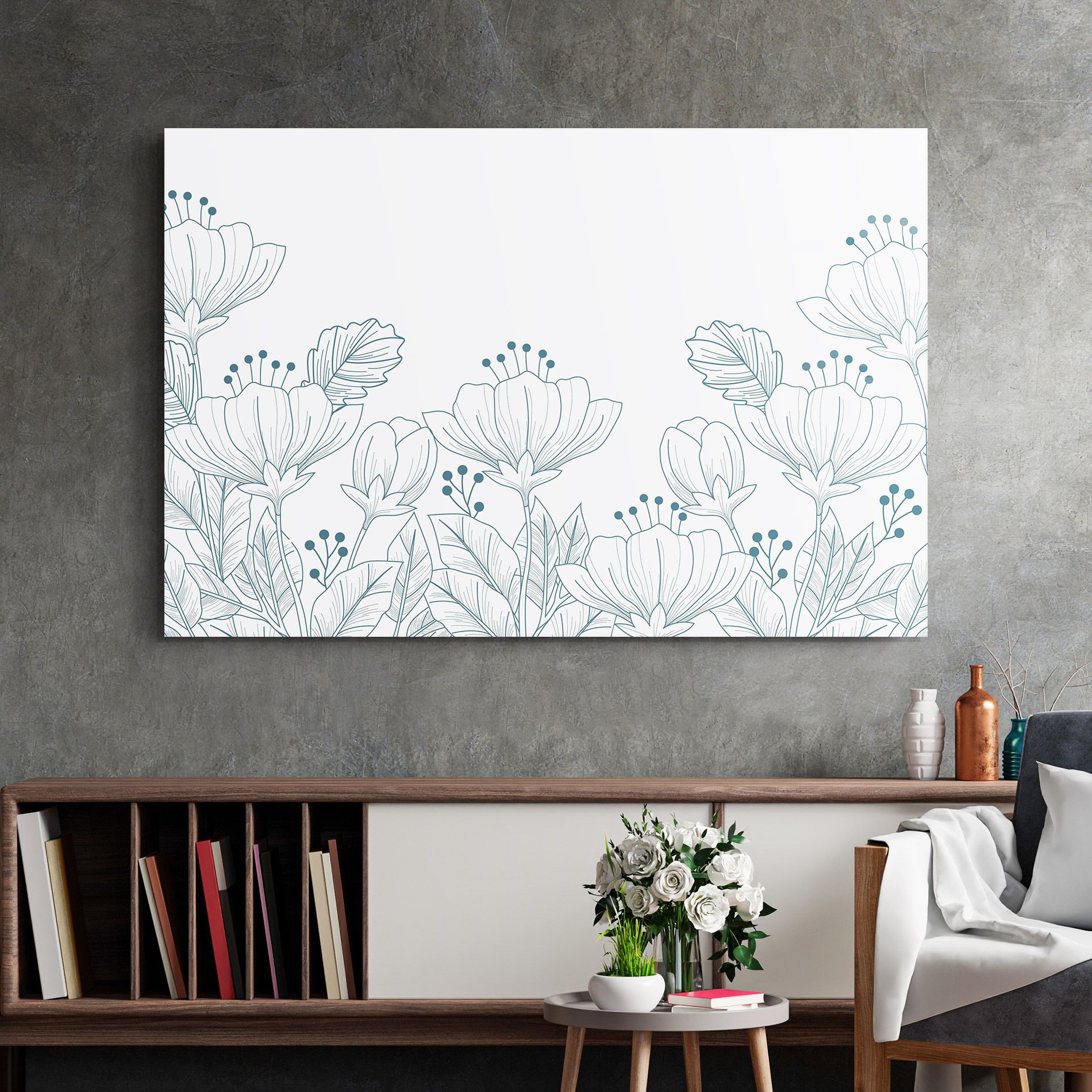 Blue Line Flowers mockup 2