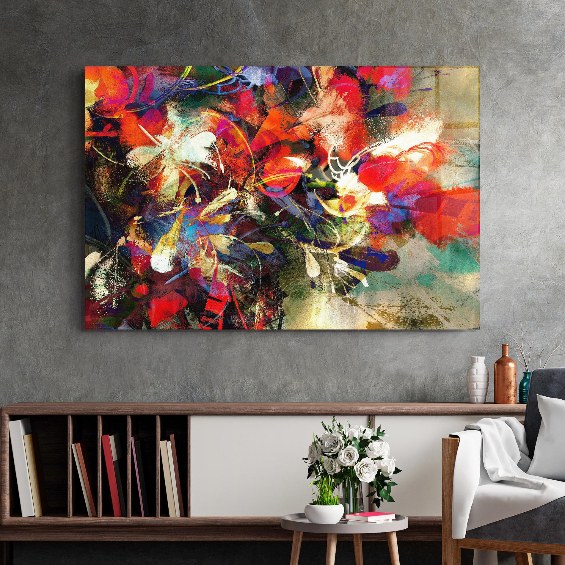 Стъклена картина Flori Abstracte mockup 2