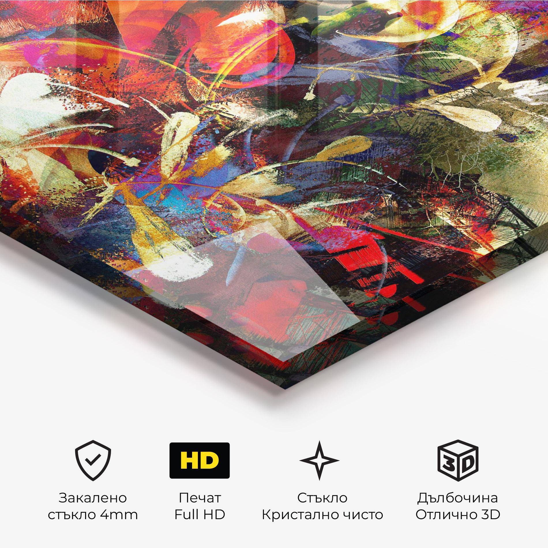 Стъклена картина Flori Abstracte mockup 3