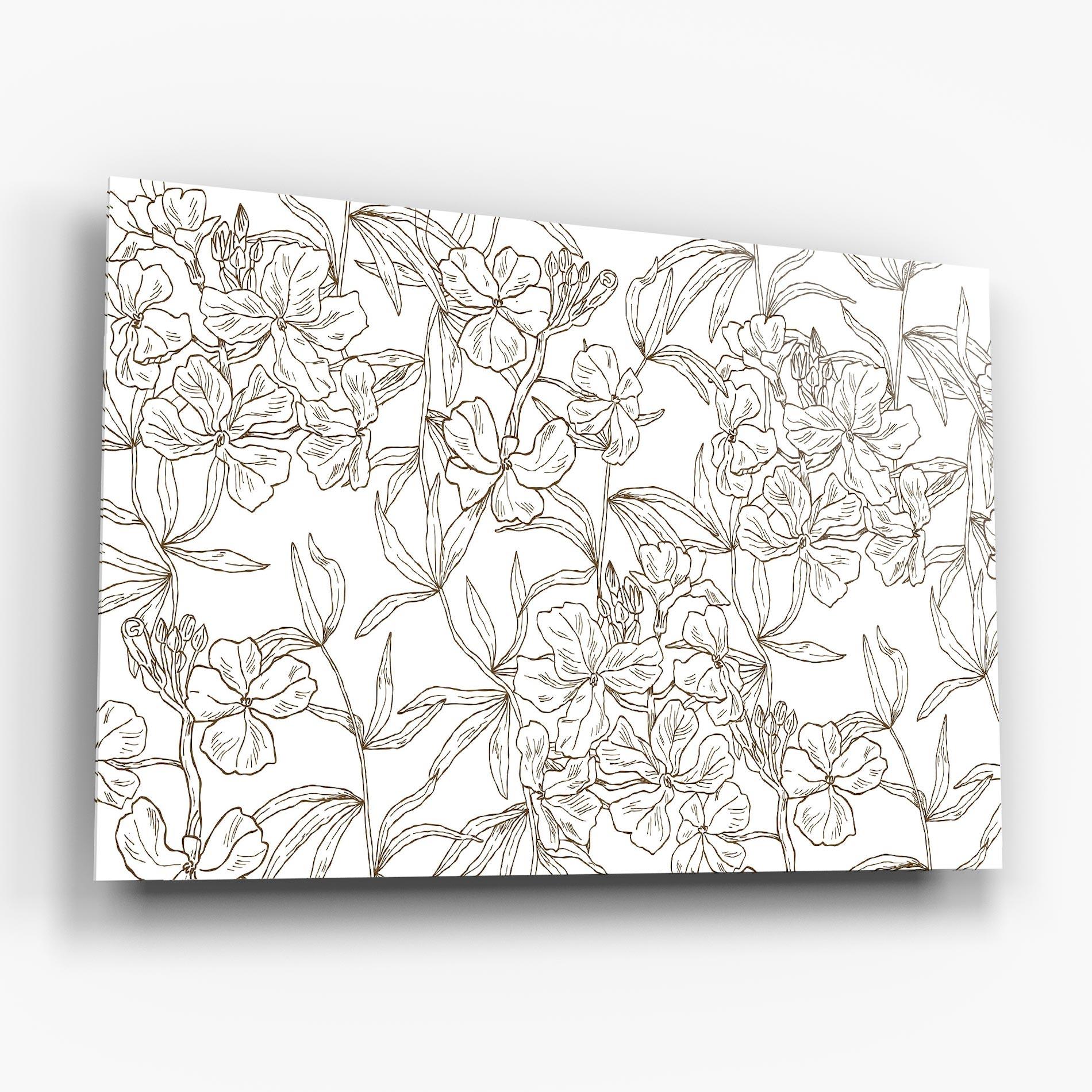 Стъклена картина Flower Brown Line mockup 6