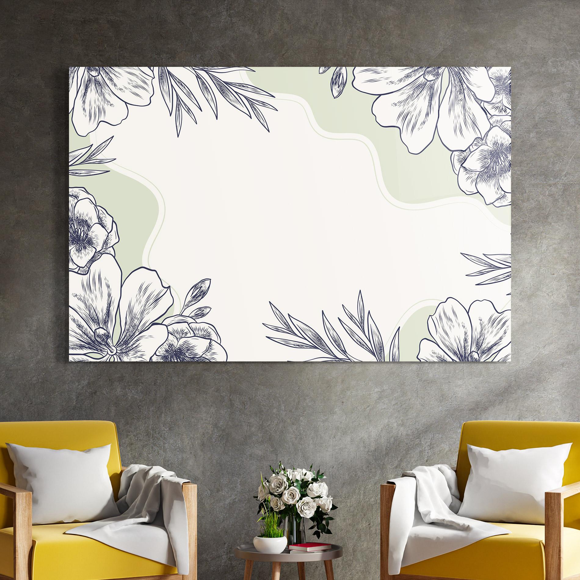 Стъклена картина Blue Line Green mockup 4