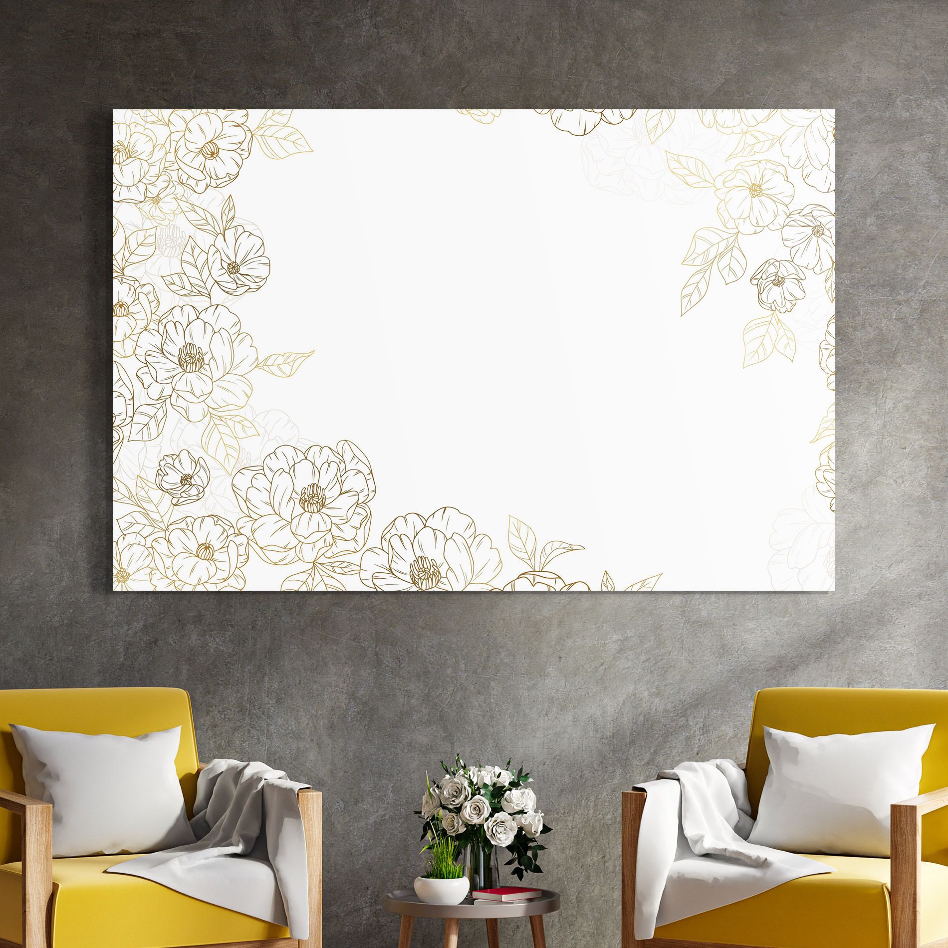 Flower Gold Line mockup 4