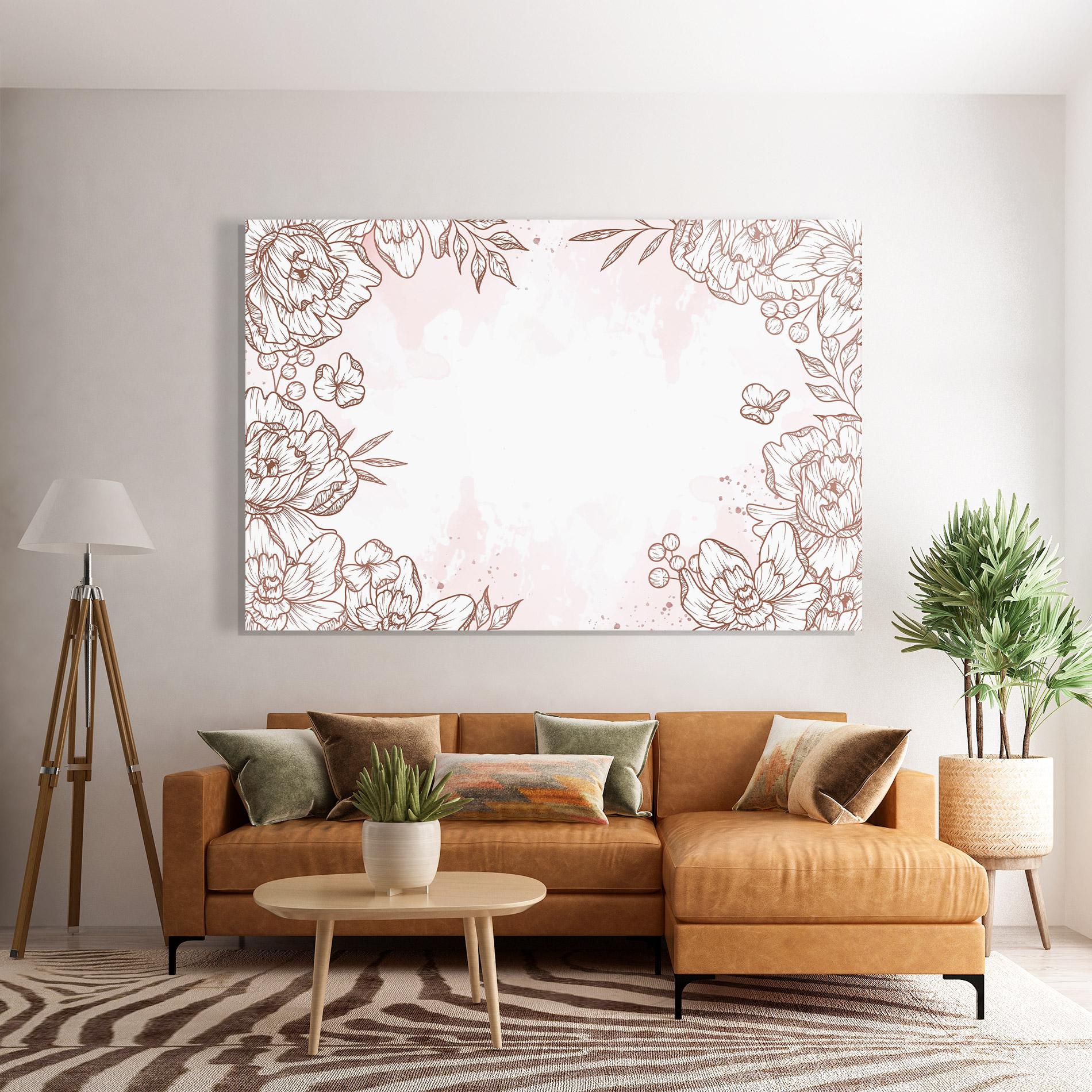 Стъклена картина Brown Flower Line mockup 7