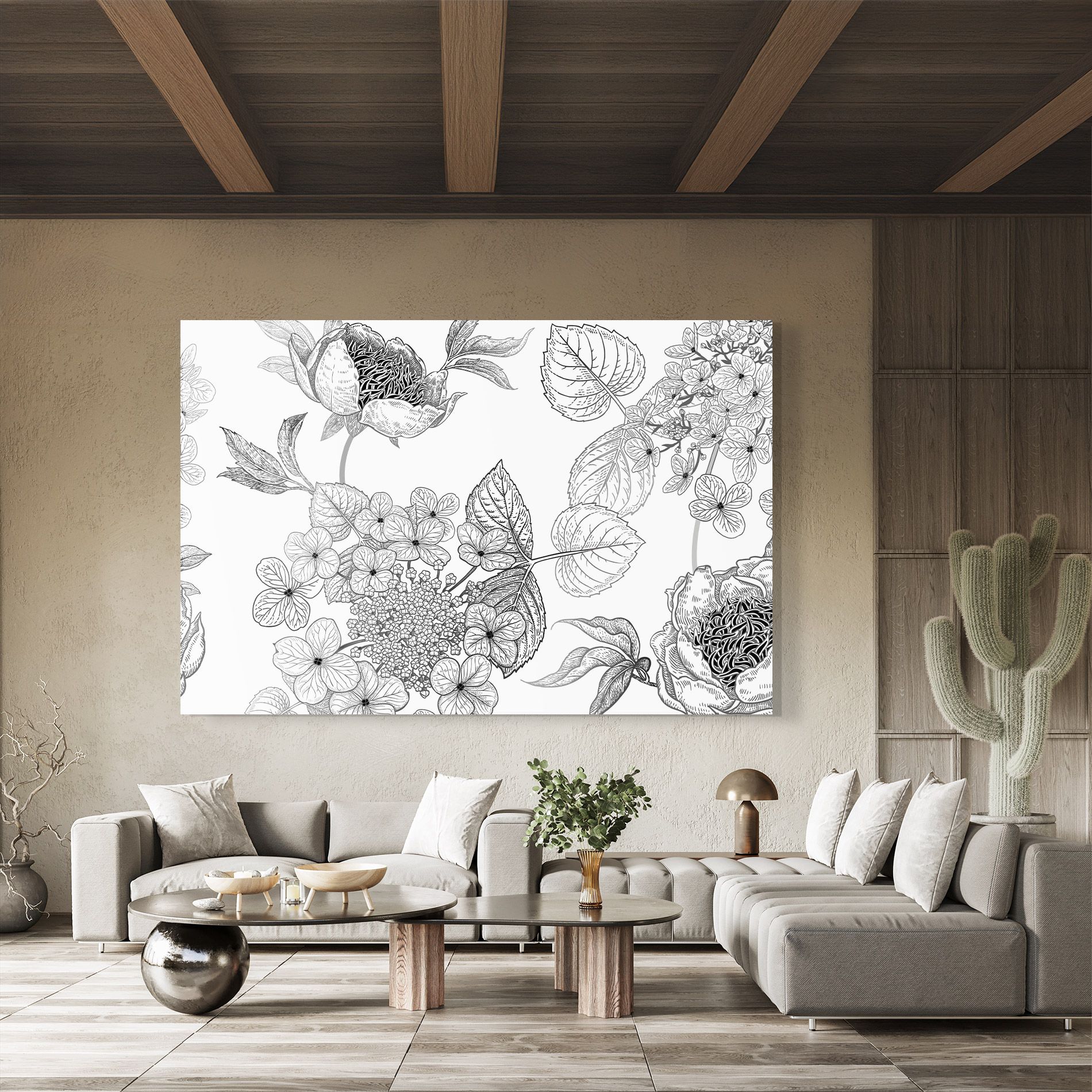 Black Line Flower mockup 8