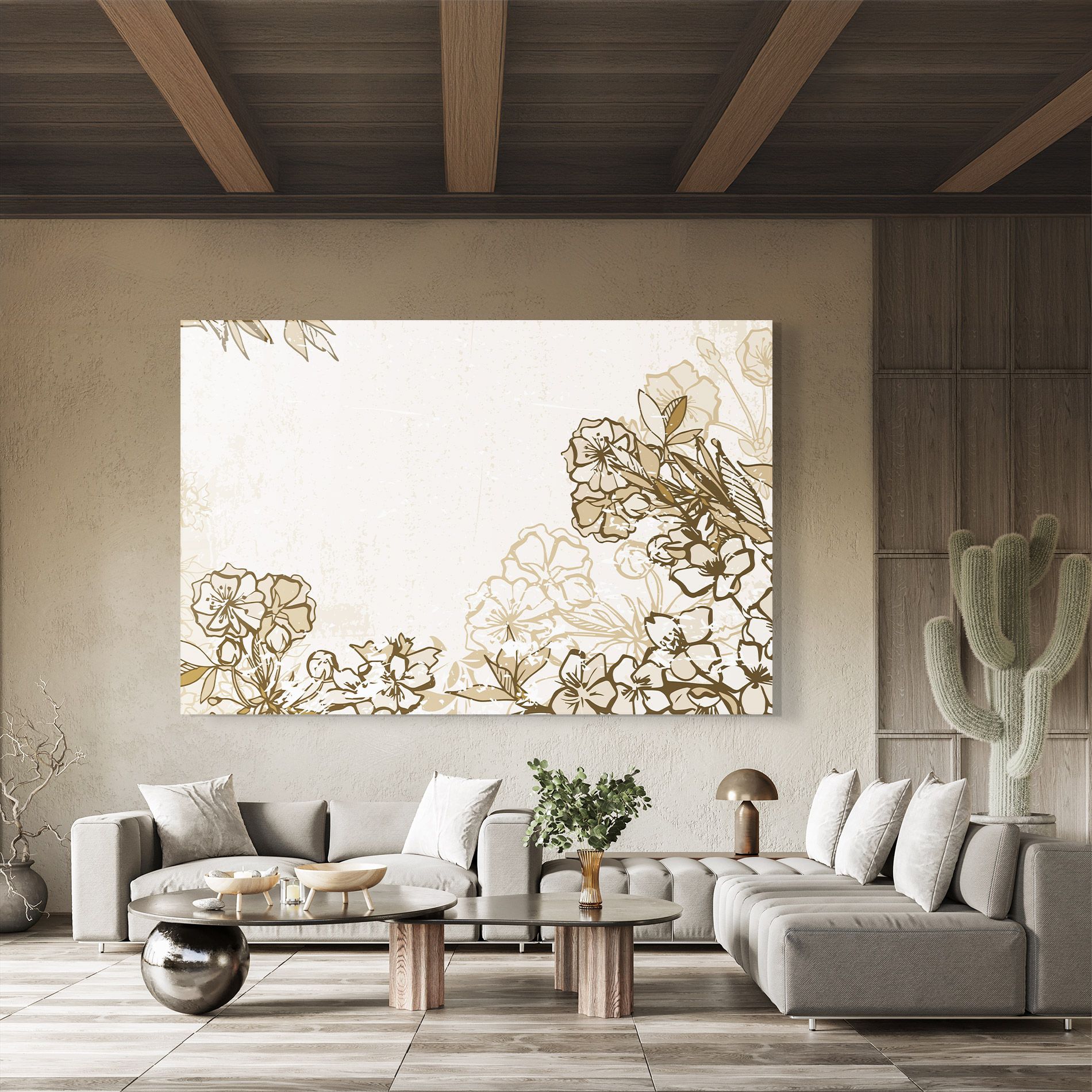 Cream Brown Flower mockup 8