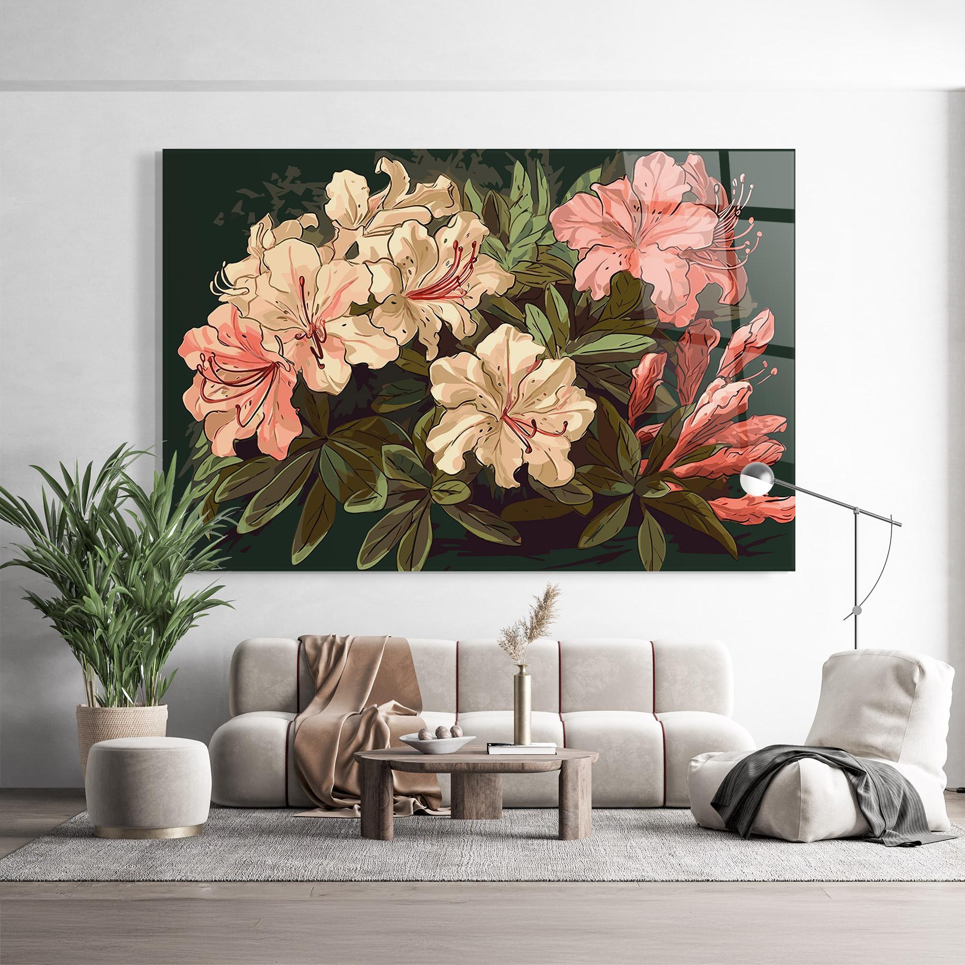 Стъклена картина Exotic Flowers Art mockup 9