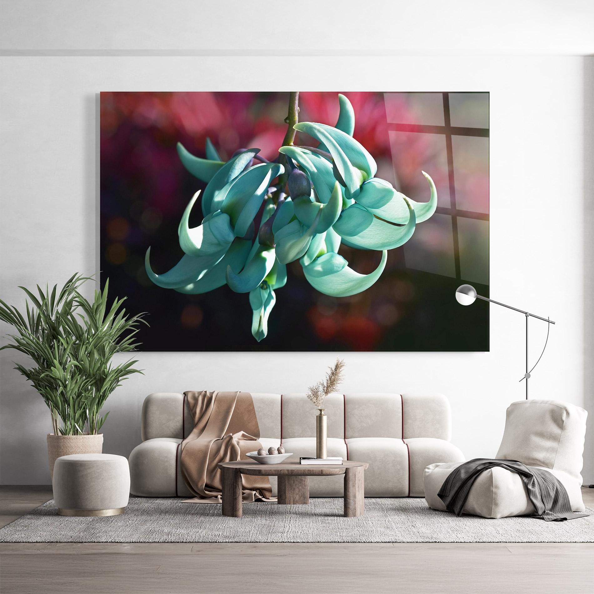 Стъклена картина Pastel Green Plant mockup 9