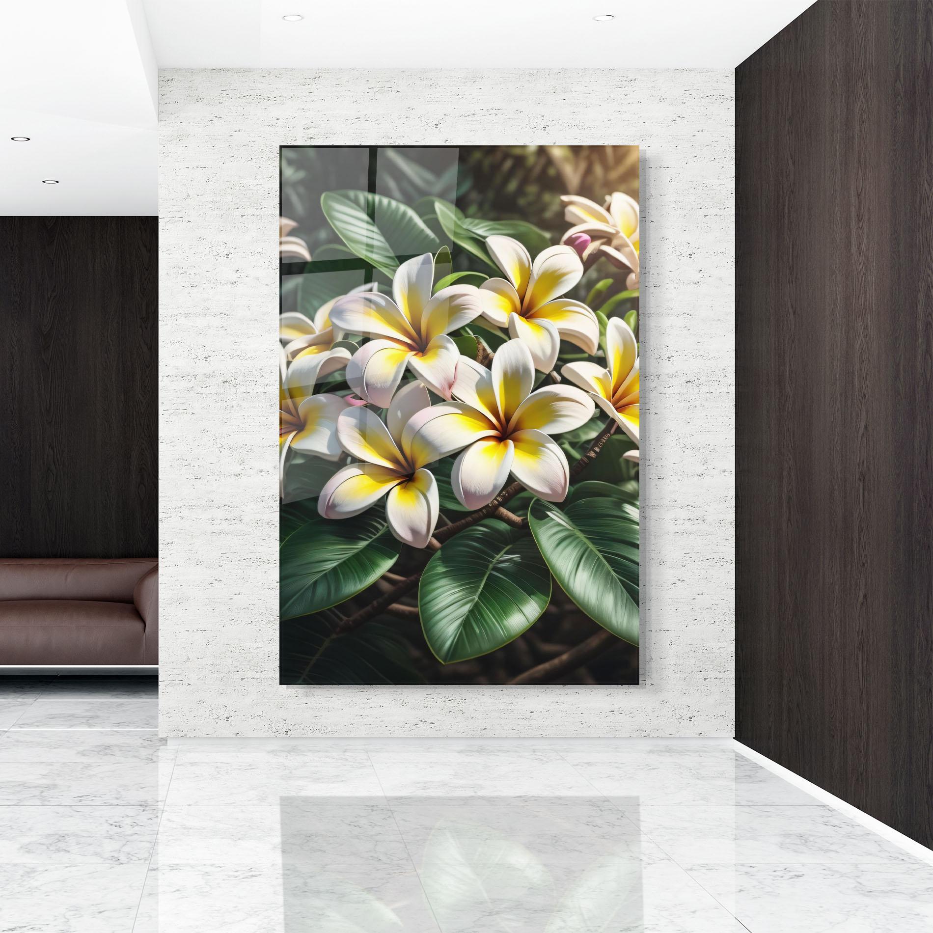 Стъклена картина Exotic White Yellow mockup 9