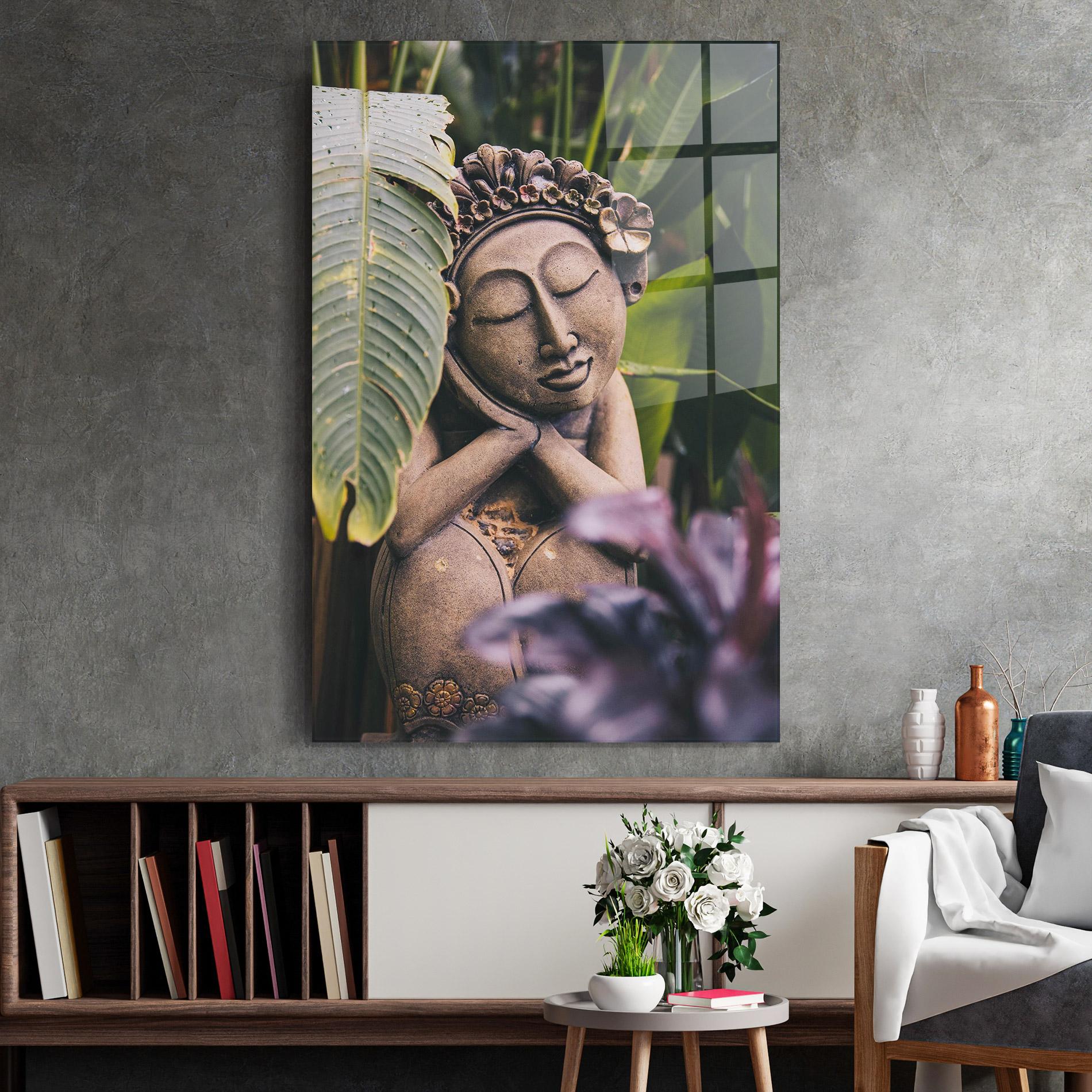 Стъклена картина Exotic Statue mockup 2